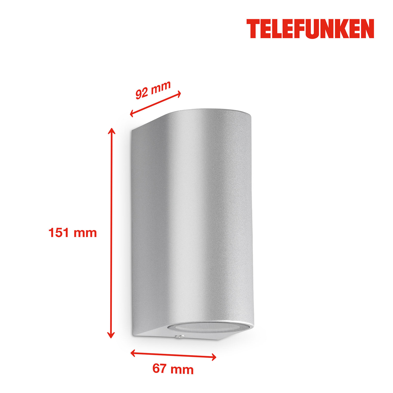 Telefunken Carpi LED външна стенна лампа, сребриста