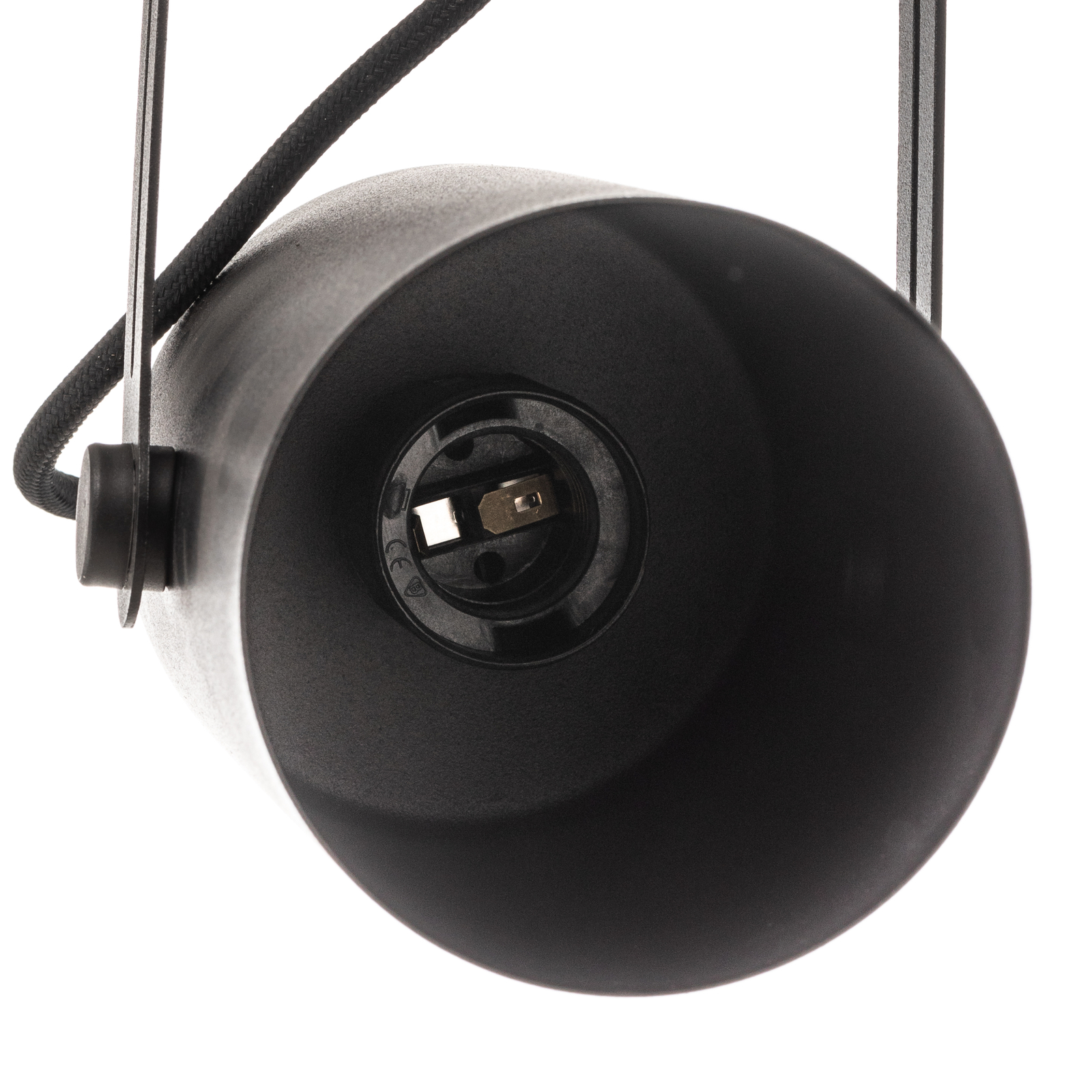 Reflector ceiling spotlight, black, three-bulb