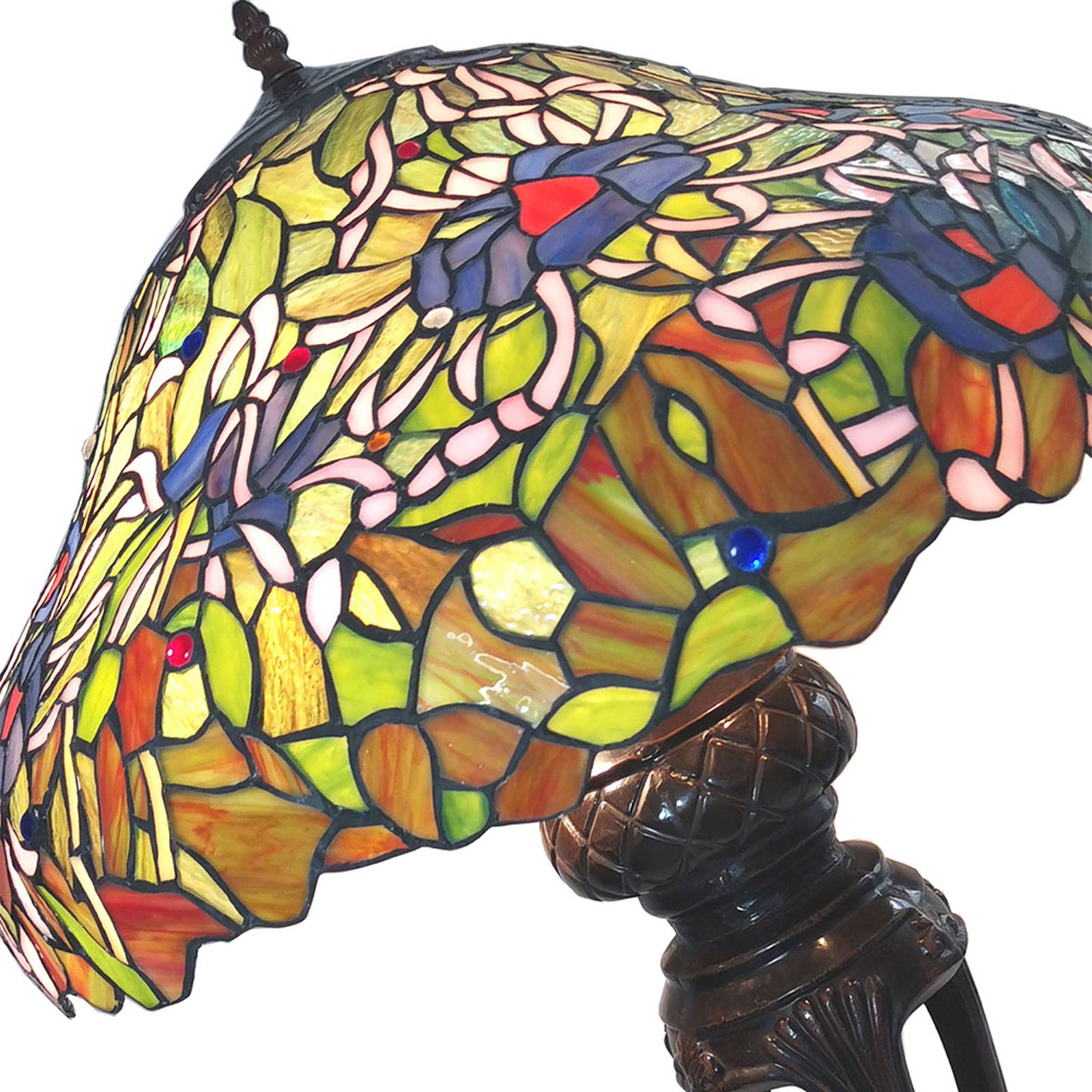 Lampa stołowa 5LL-6055 Tiffany, niebiesko-zielona