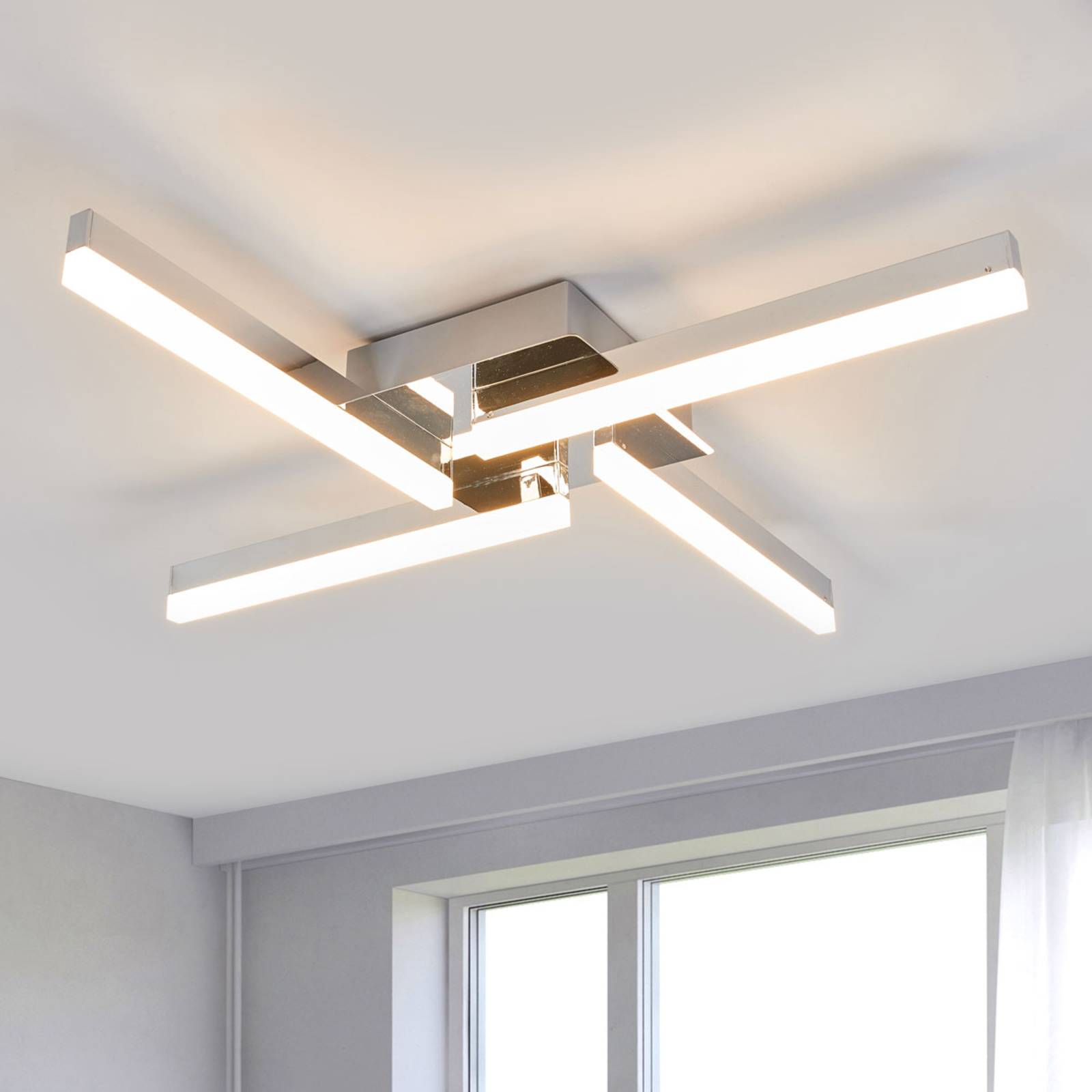Photos - Chandelier / Lamp Lindby Four-bulb LED ceiling light Patrik, IP44 