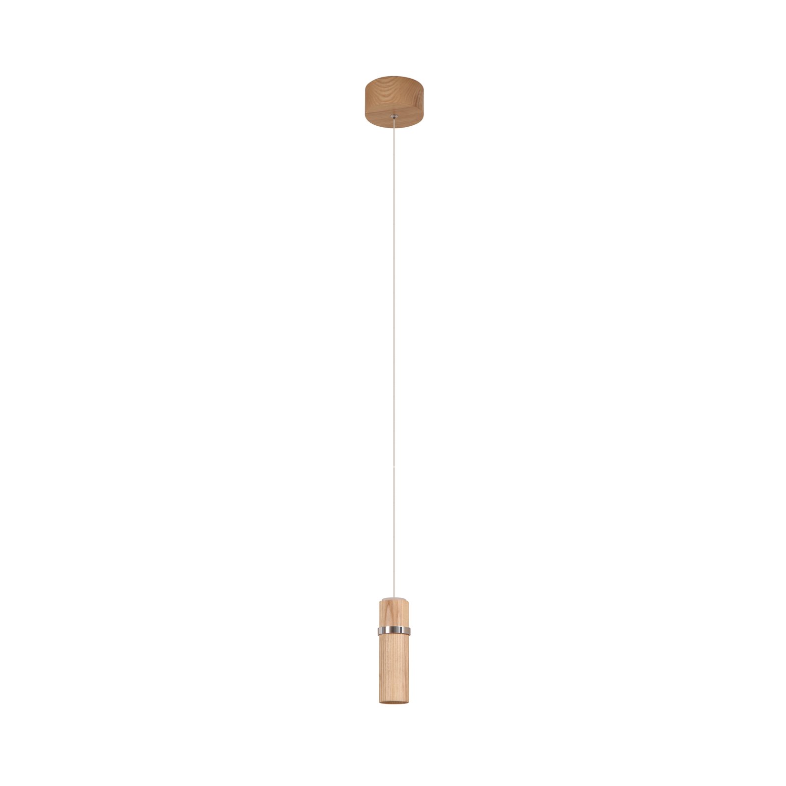 Lucande LED hanglamp Nojus, hout, omhoog/omlaag, Ø 6 cm