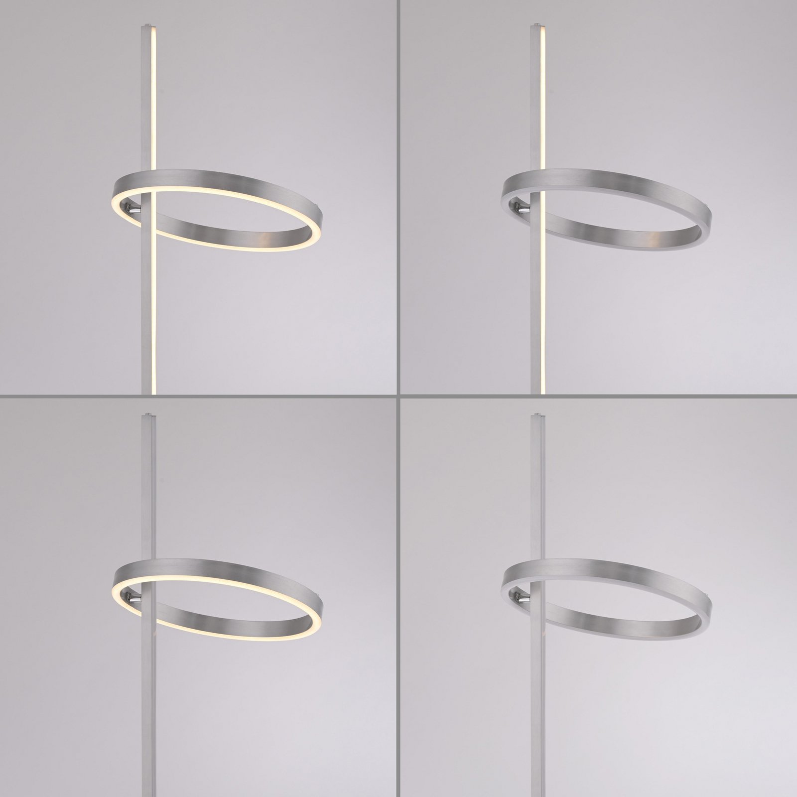 JUST LIGHT. LED vloerlamp Ritus zilver ijzer dimmer 3.000 K