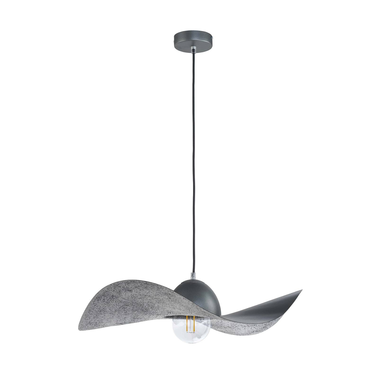 Euluna Lampa wisz?ca - salon / jadalnia - szara - metal - ze ?ciemniaczem