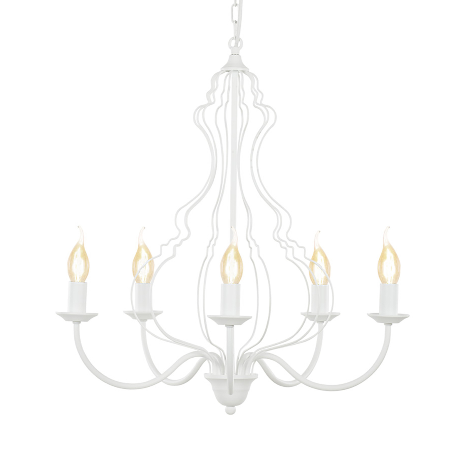 Lustre Margaret à cinq lampes en blanc