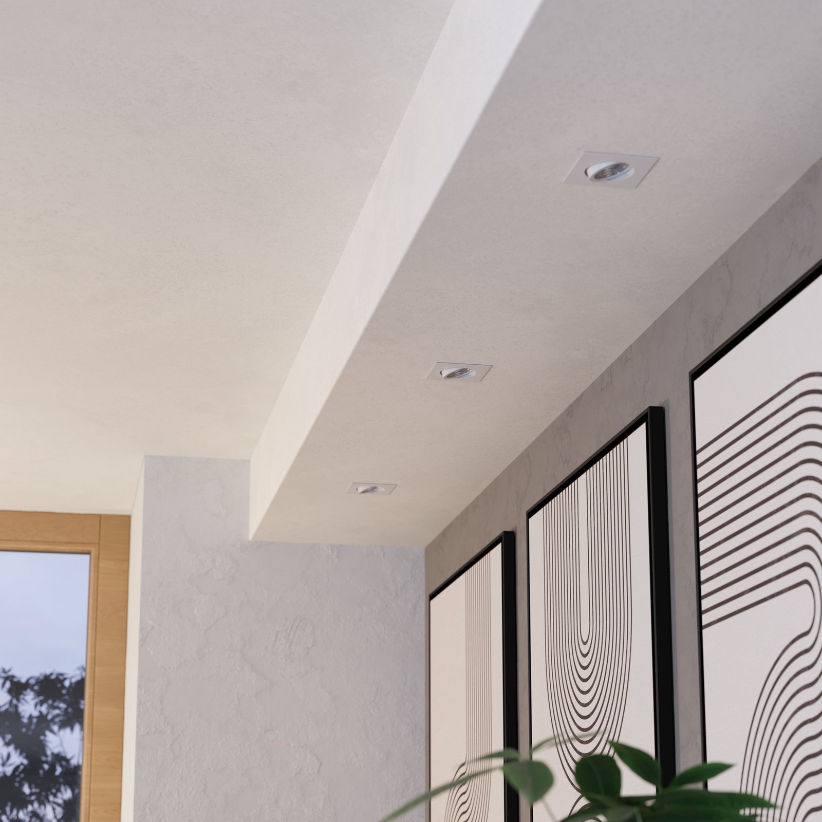 Einbauspot Saliceto eckig drehbar 2.700K weiß