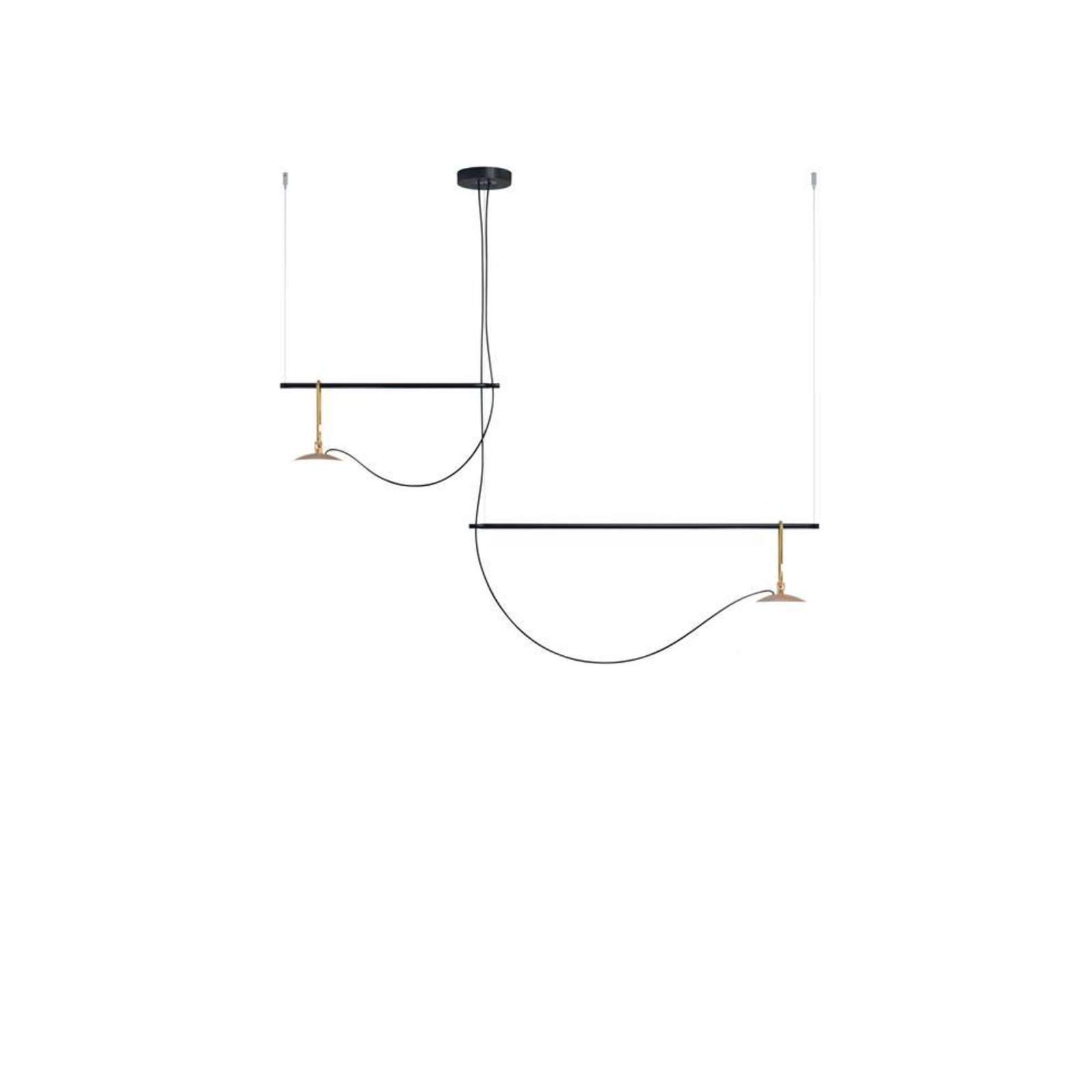 Nh S3 2 Bracci Lámpara Colgante Black/Brass - Artemide