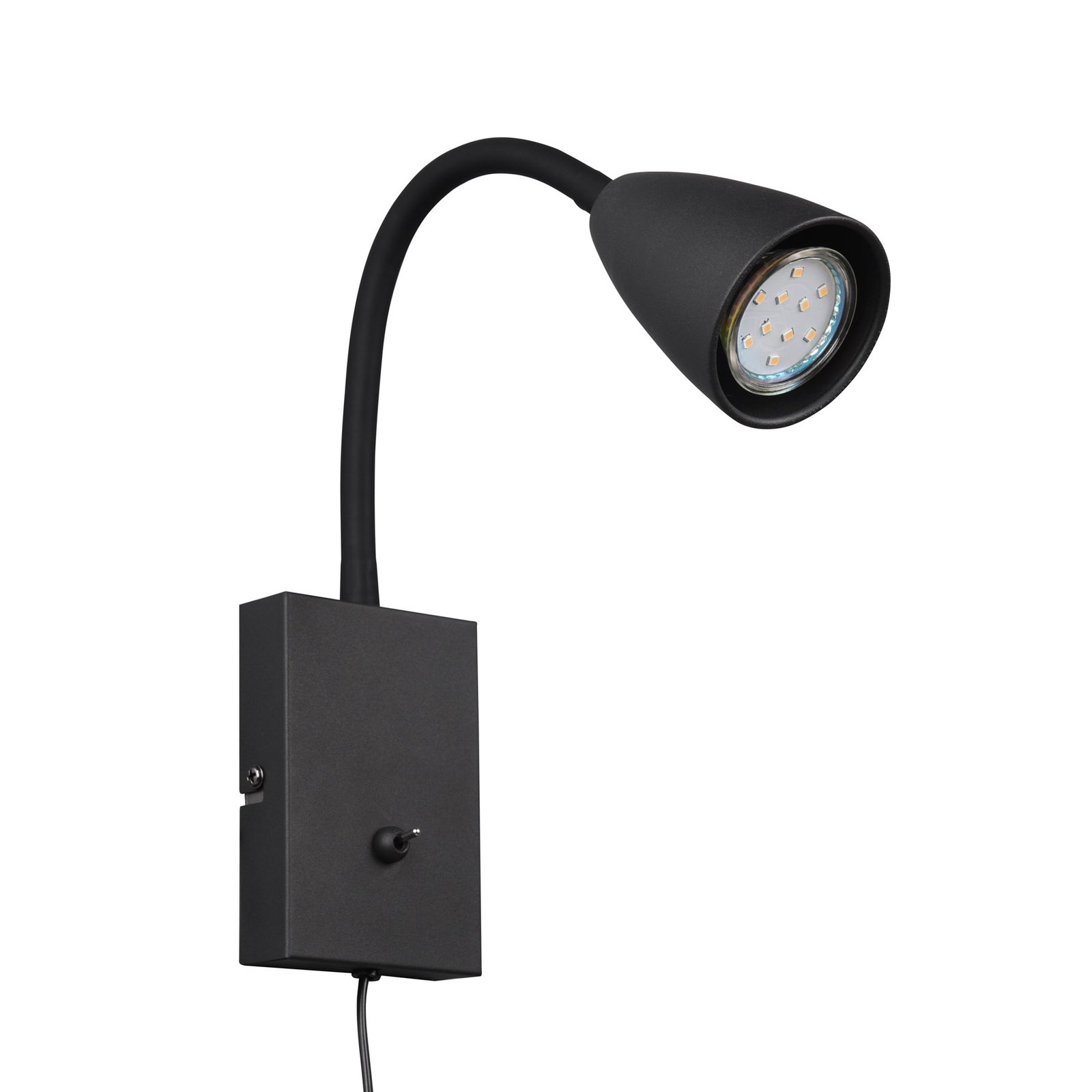 Wanda wall light with plug, matt black
