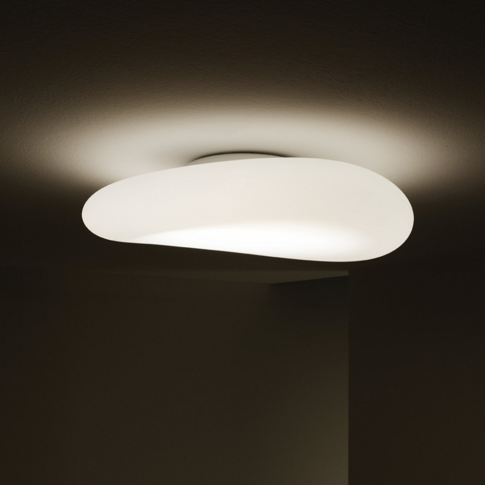 Stilnovo Mr. Magoo plafonieră LED DALI Ø115cm - Camera de zi / sufragerie - design - alb în relief (RAL 9003) alb-opal - Plastic