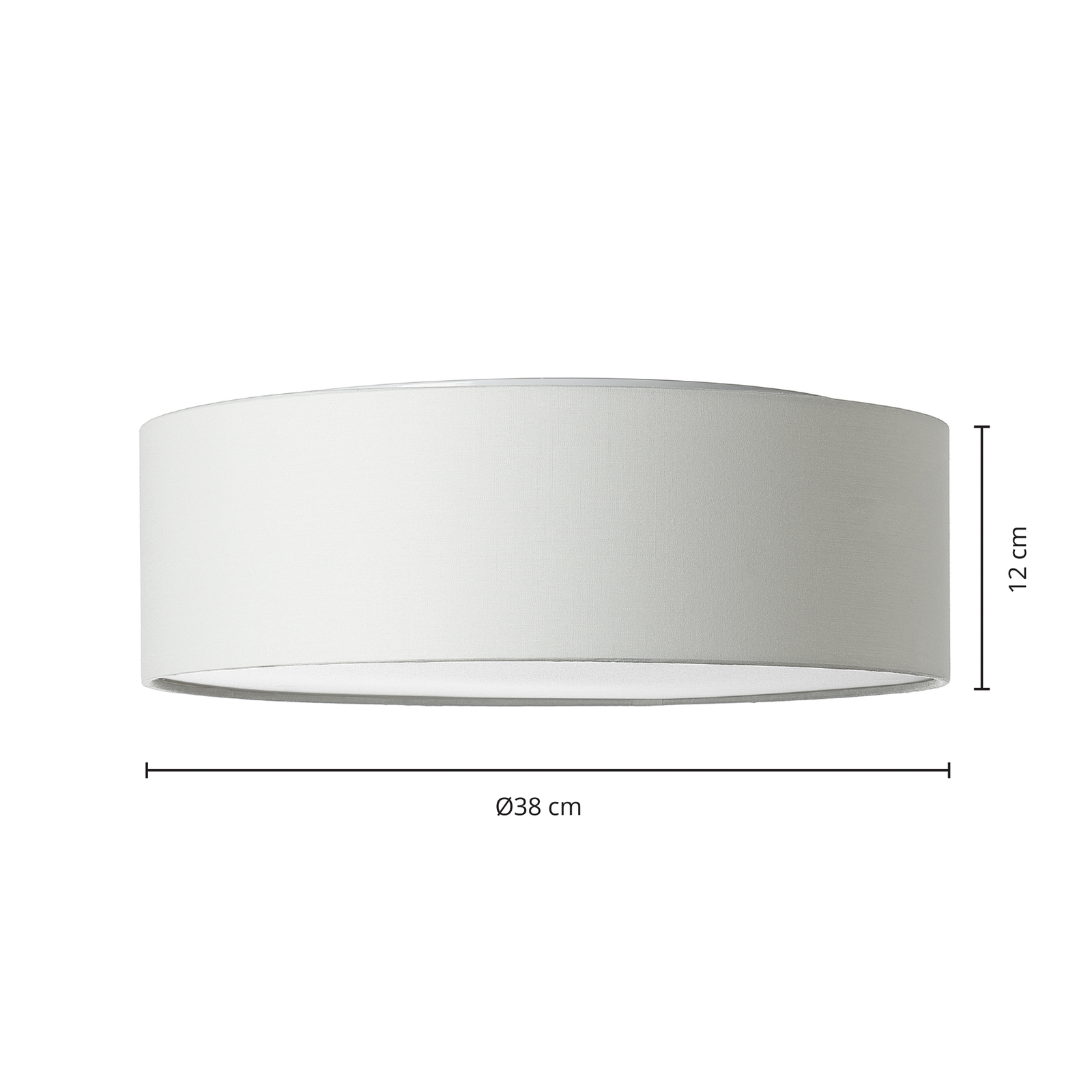 Lindby Adenaka Deckenlampe, Stoff, beige, 38 cm