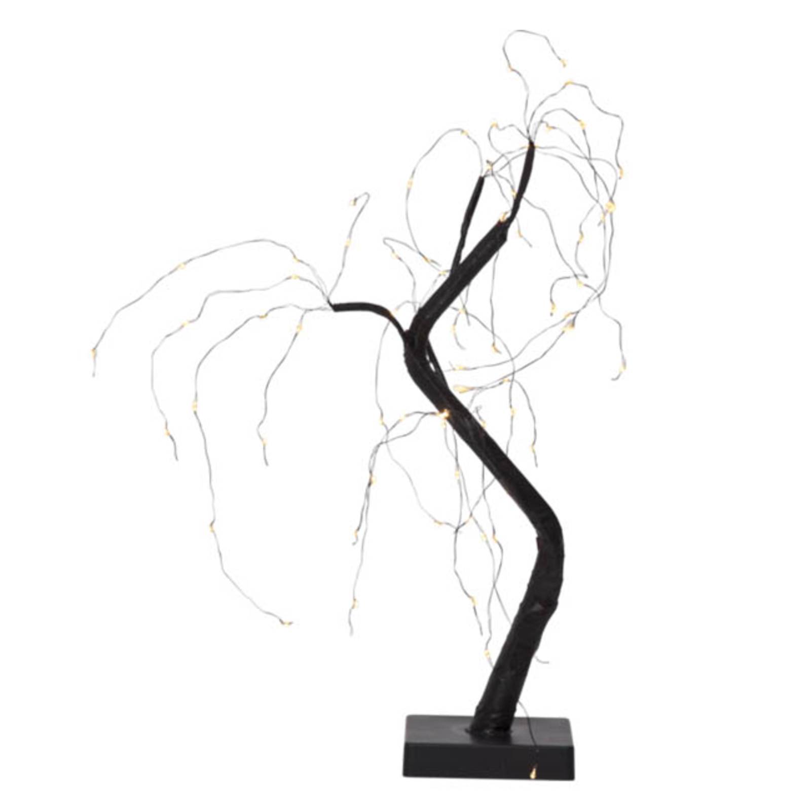 Arbre déco LED IP20 noir hauteur 40 cm pile