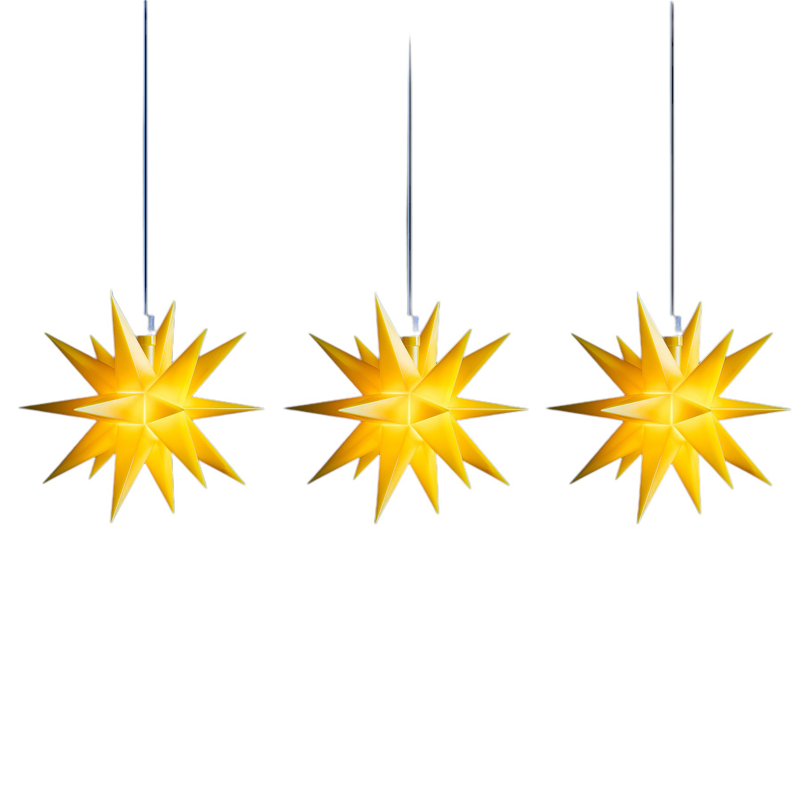 Guirlande LED mini-étoiles à 3 lampes jaune