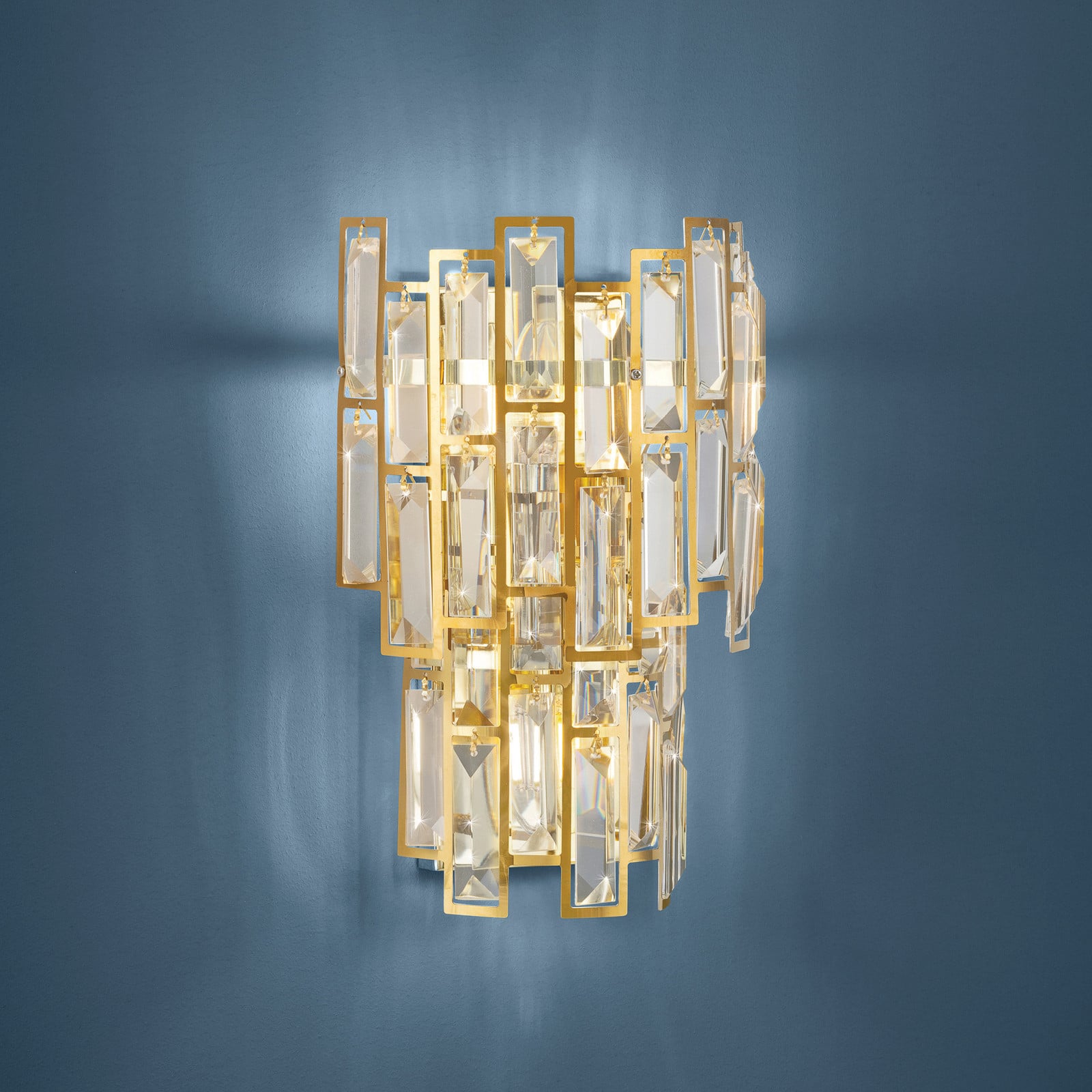 Calmeilles Wandleuchte, messing, 33 cm Glas Stars of Light - Wohnzimmer - Mehrflammig