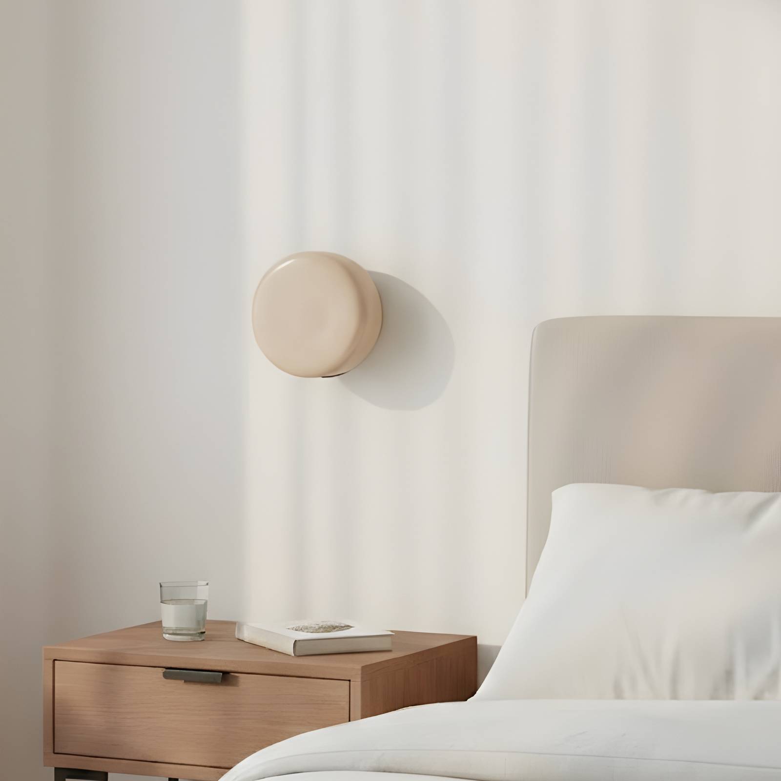 Wandleuchte BonBon, beige, Ø 16 cm, Glas günstig online kaufen
