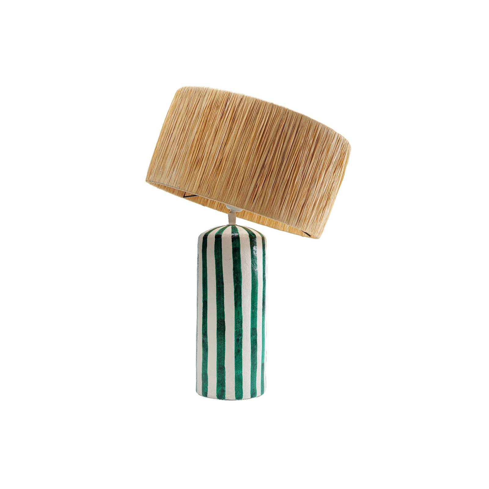 Kare Naples lampa stołowa, brązowy, zielono-biały, papier, wysokość 55 cm