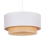 Hängelampe Boho, Ø 60 cm, 1-flg., ecru-weiß/Rattan