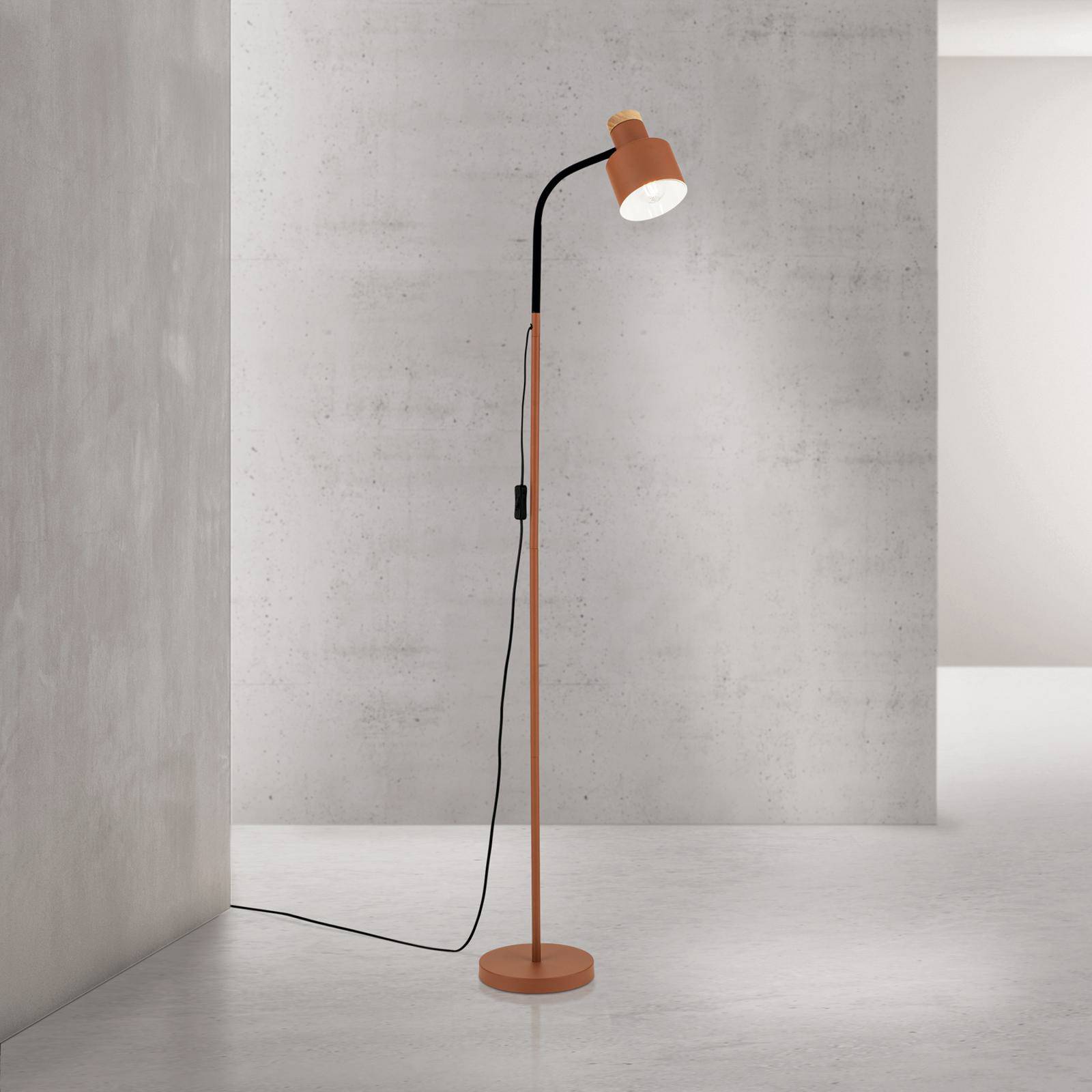 Stehleuchte Gili, Stahl, korallenrot, Höhe 150 cm, E27 günstig online kaufen