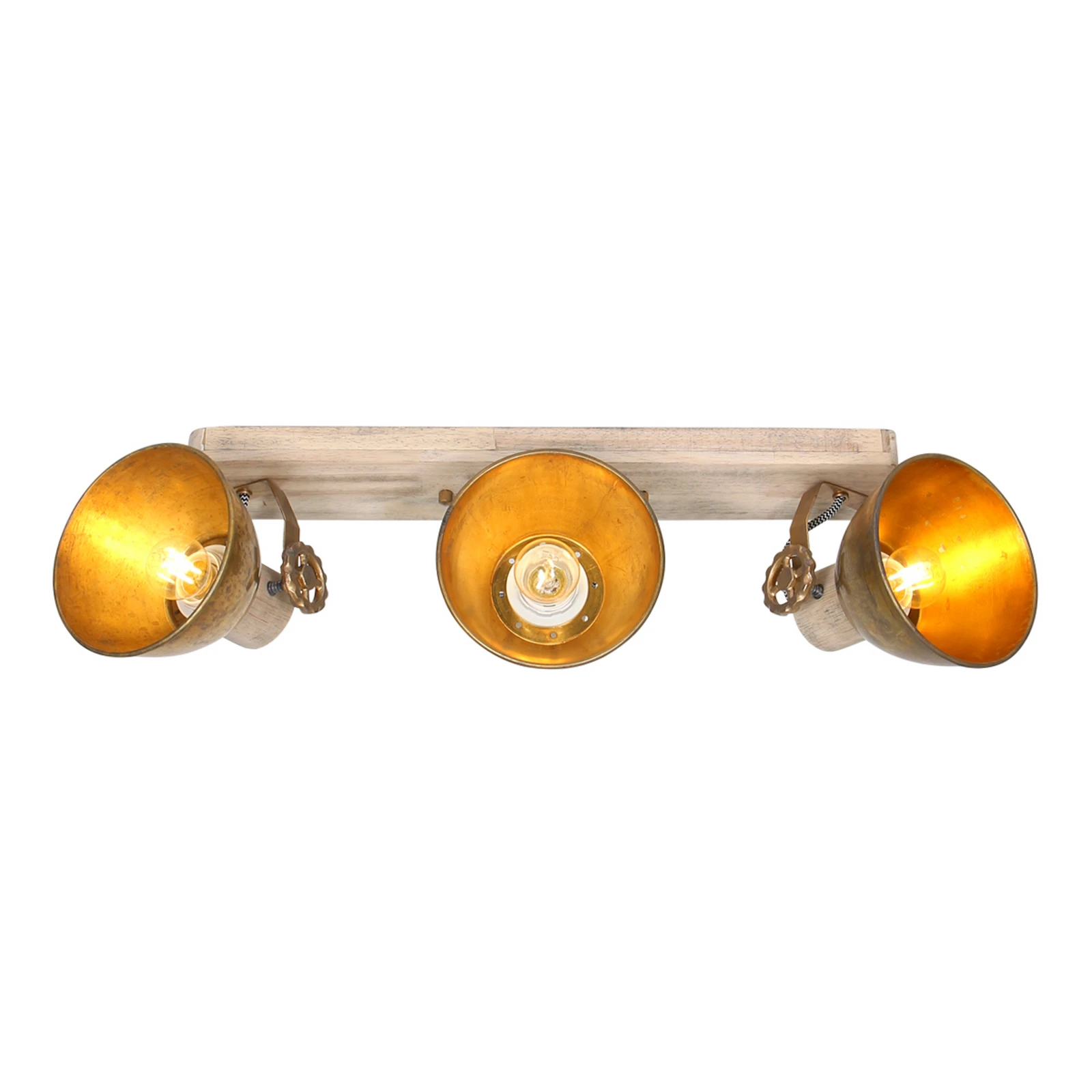 Deckenspot Gearwood, 3-flammig bronze