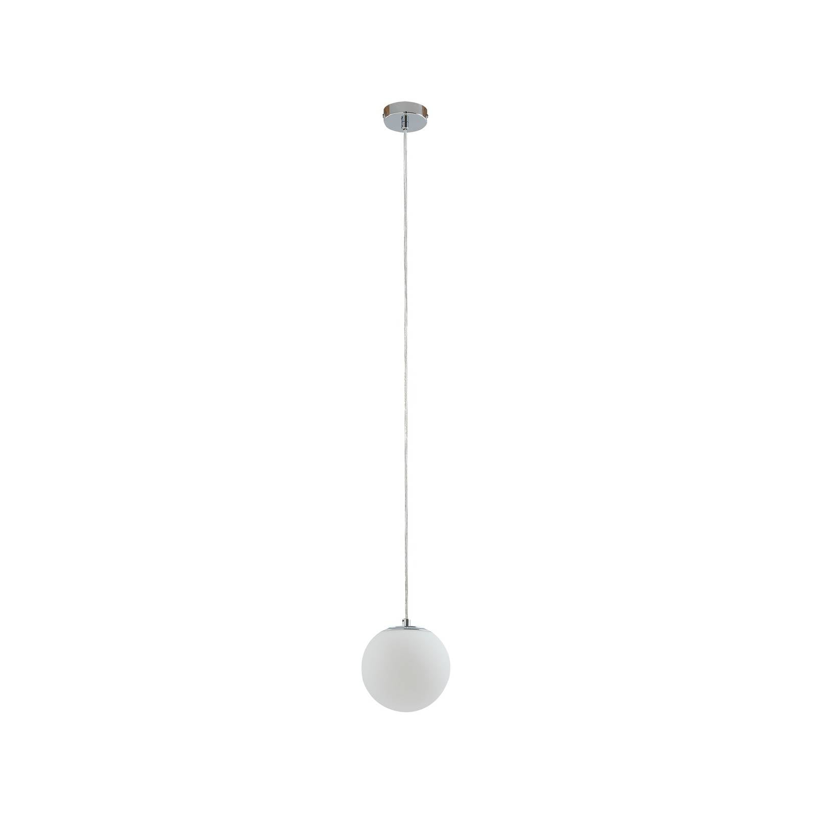 Lucande Hängelampe Bidolo, chromfarben, Glas, Ø 15 cm, IP44