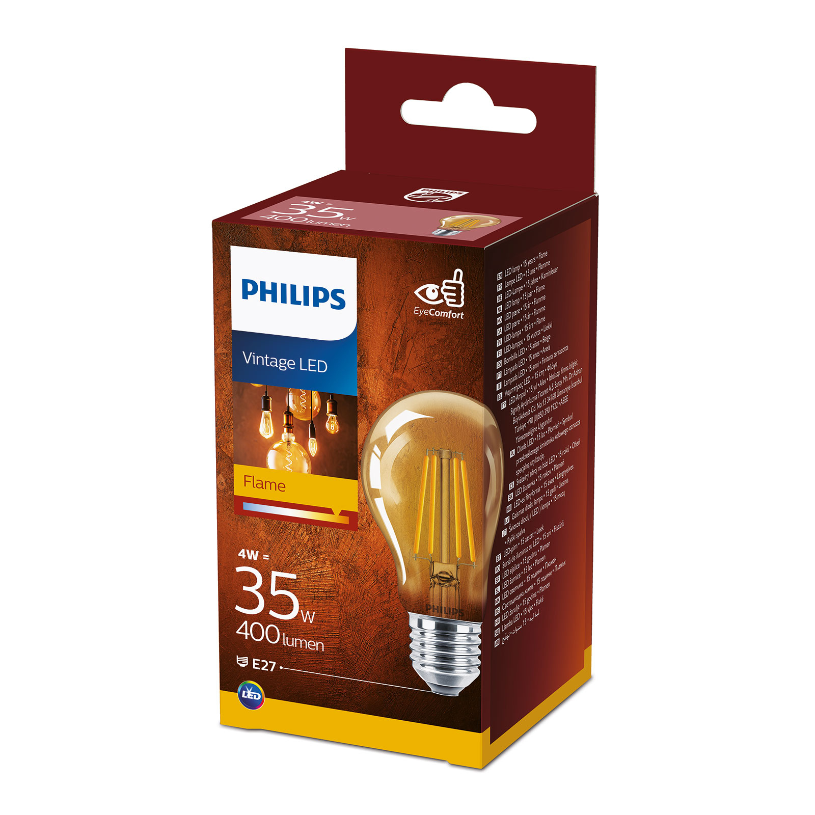 Philips LED-pære filament E27 A60 4 W 2 500 K