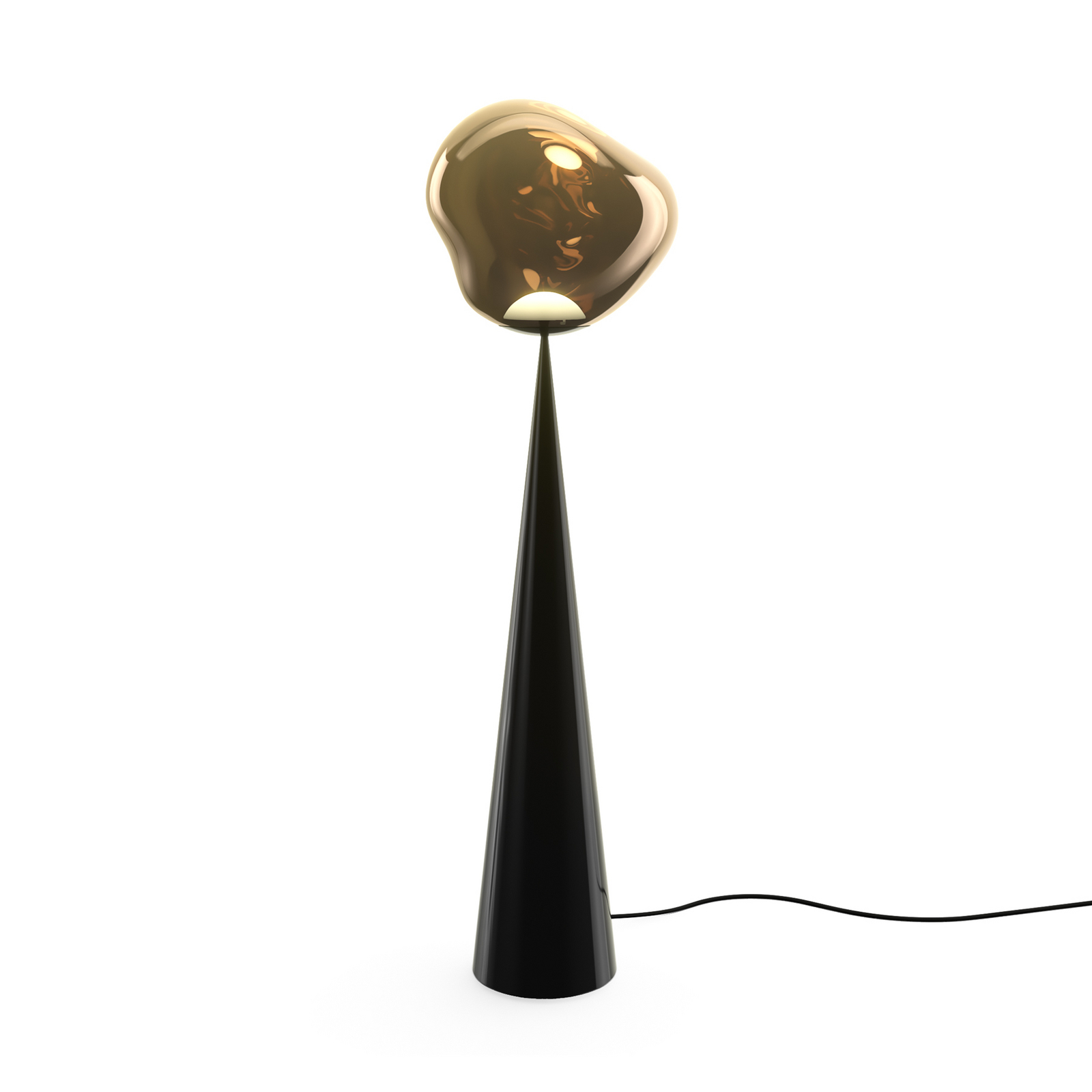 Lámpara de pie LED Melt Cone Flat de Tom Dixon, color bronce, 175 cm