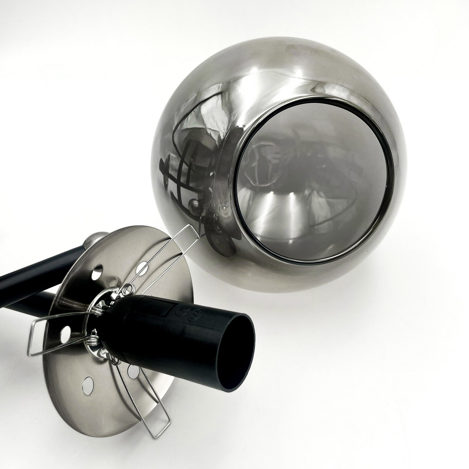 Deckenleuchte Malena, Ø 19 cm, rauchgrau, Glas/Metall 3-flg.