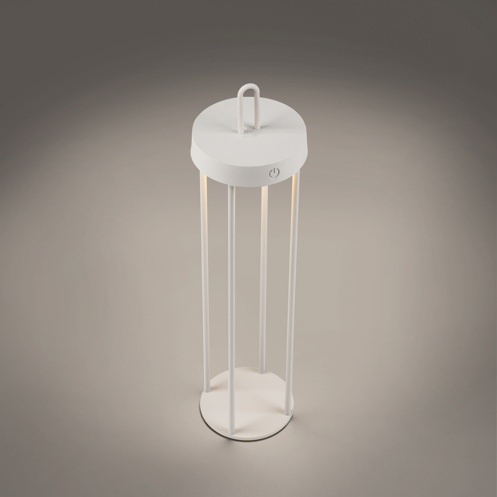 JUST LIGHT. Lampada da tavolo LED Anselm ricaricabile, bianca, 50 cm, in