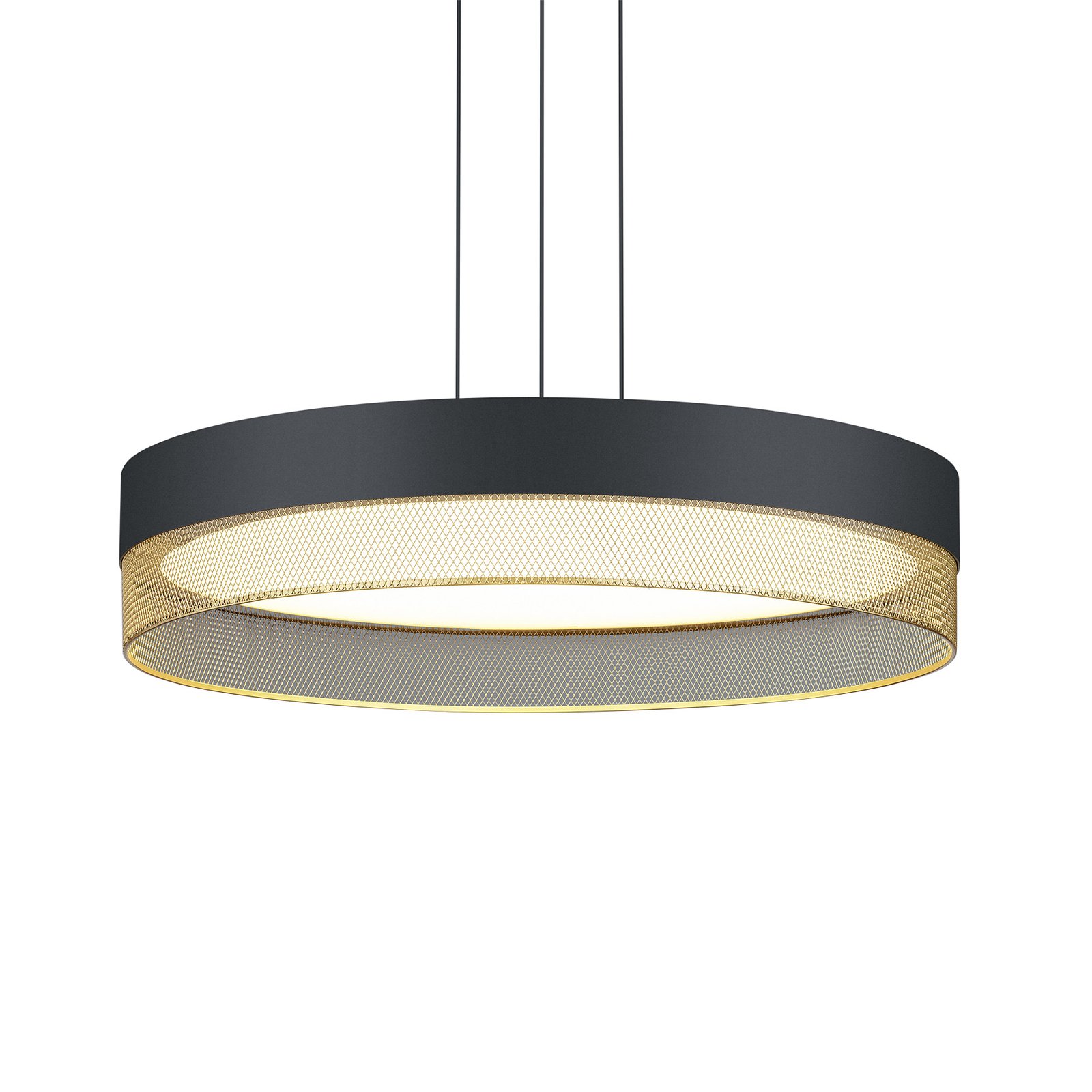 Mesh LED hanglamp, Ø 45 cm, zwart/goud