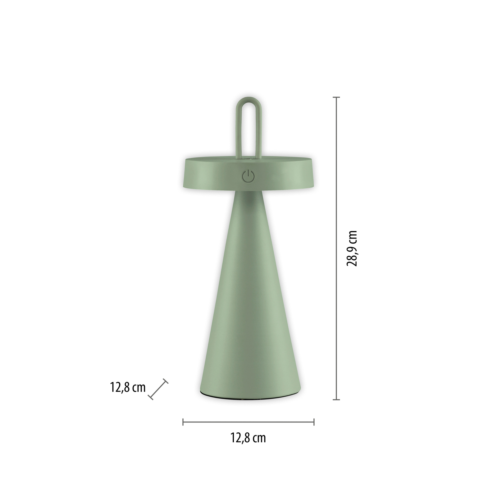 JUST LYS. Alwa LED-bordlampe, grøn, jern, IP44
