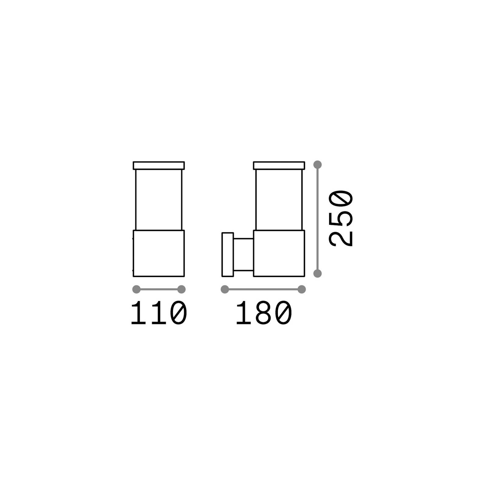 Ideal Lux utendørs vegglampe Tronco antrasitt aluminium høyde 25 cm