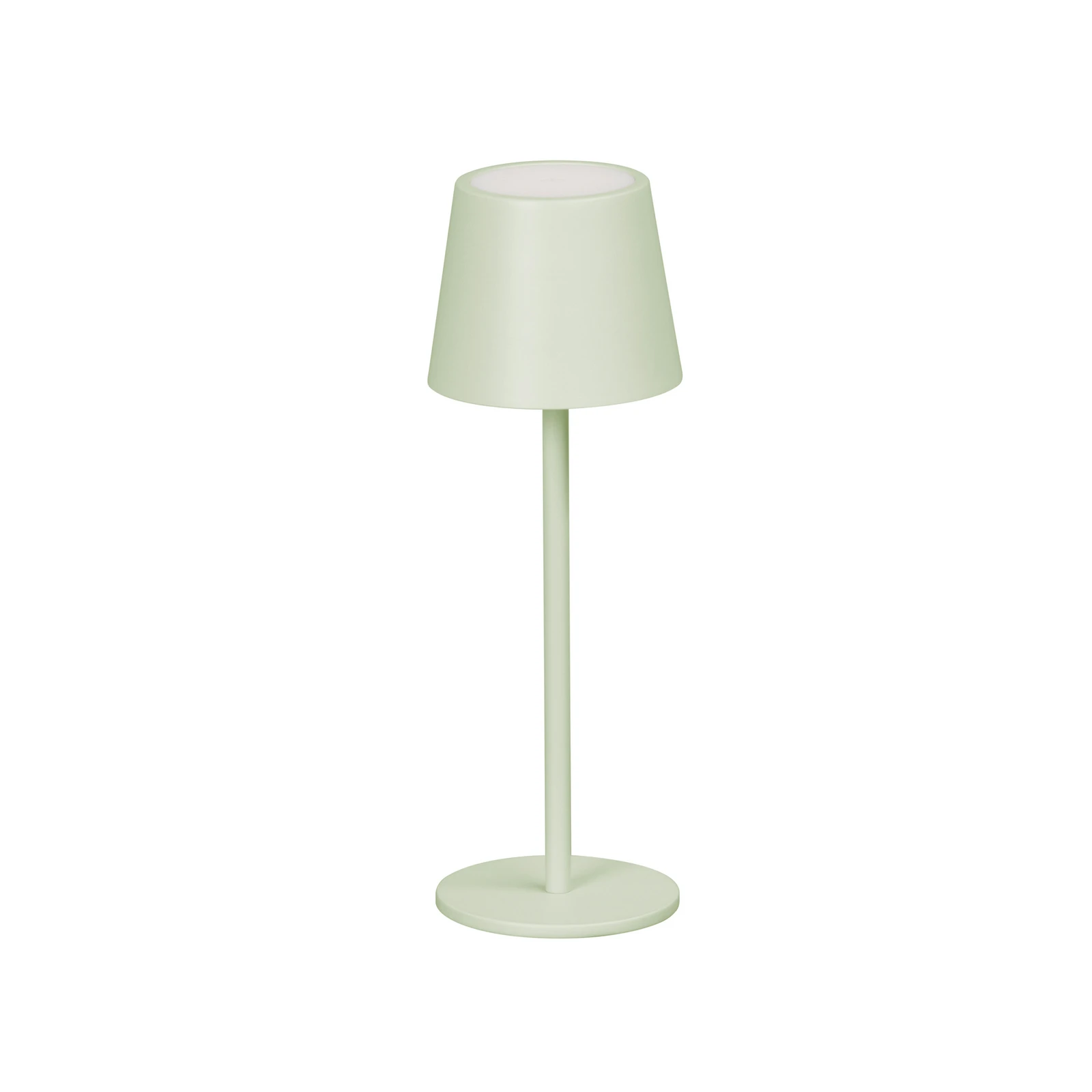 LED akumulatoru galda lampa Roxi, mīkstā zaļā krāsā, metāls, IP54, dimmeris