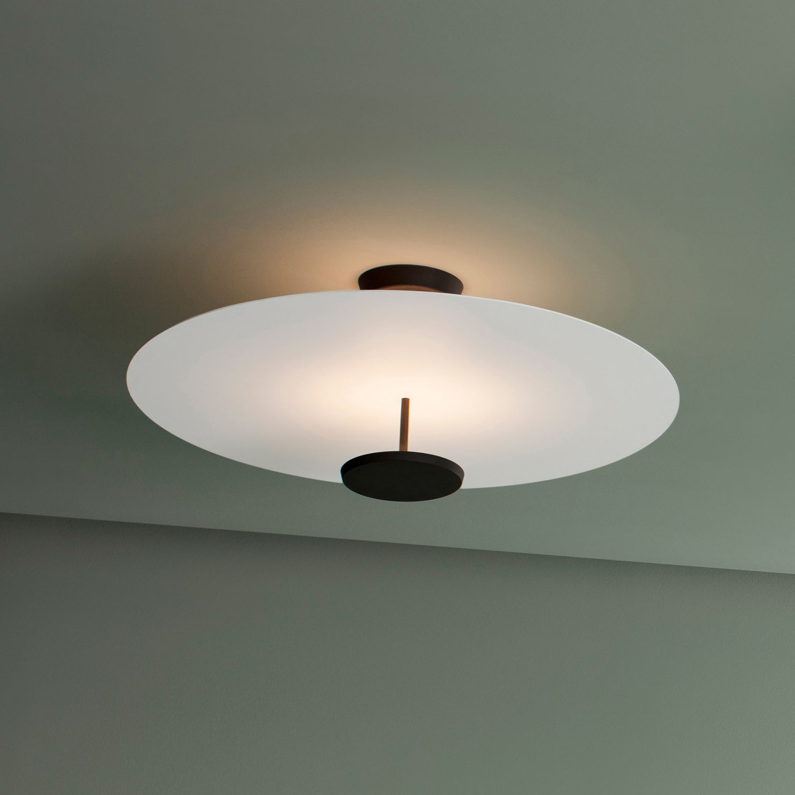 Candeeiro de teto Vibia Flat LED 2 luzes Ø 90 cm branco