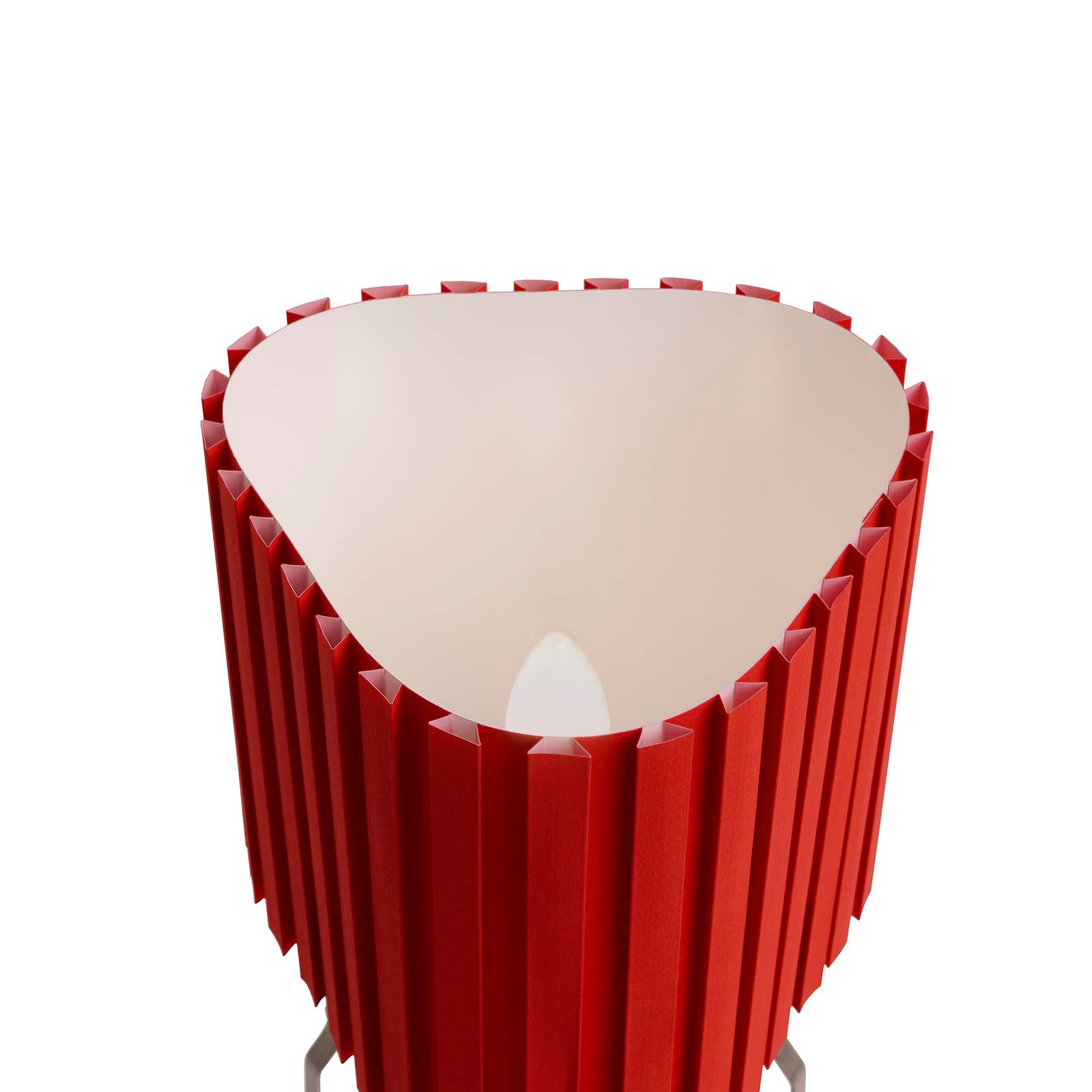 Lampa stołowa HAY Canelé, czerwona, wysokość 37 cm, E14, materiał