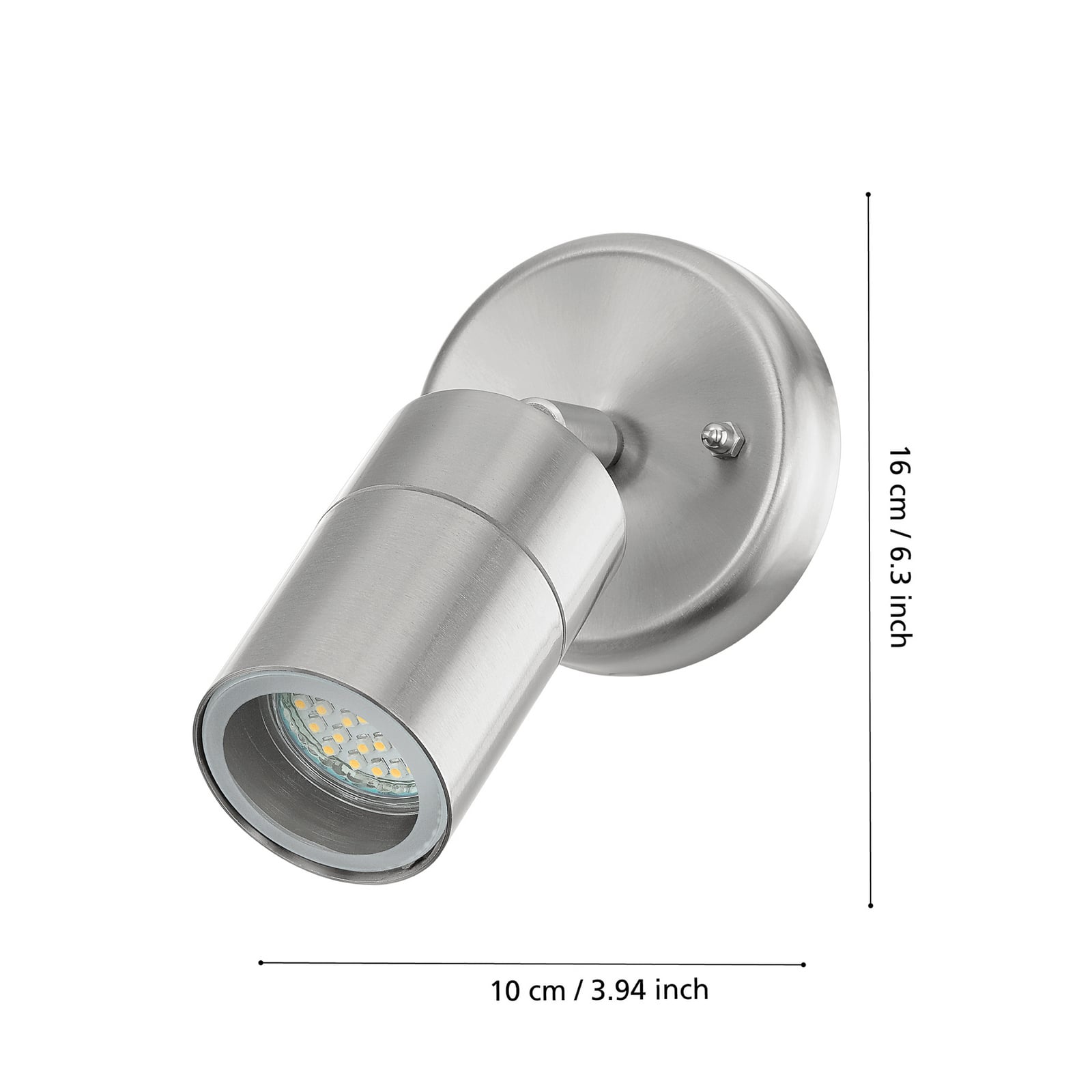LED-välisvalgustid Stockholm, terasekollane, ulatus 10 cm