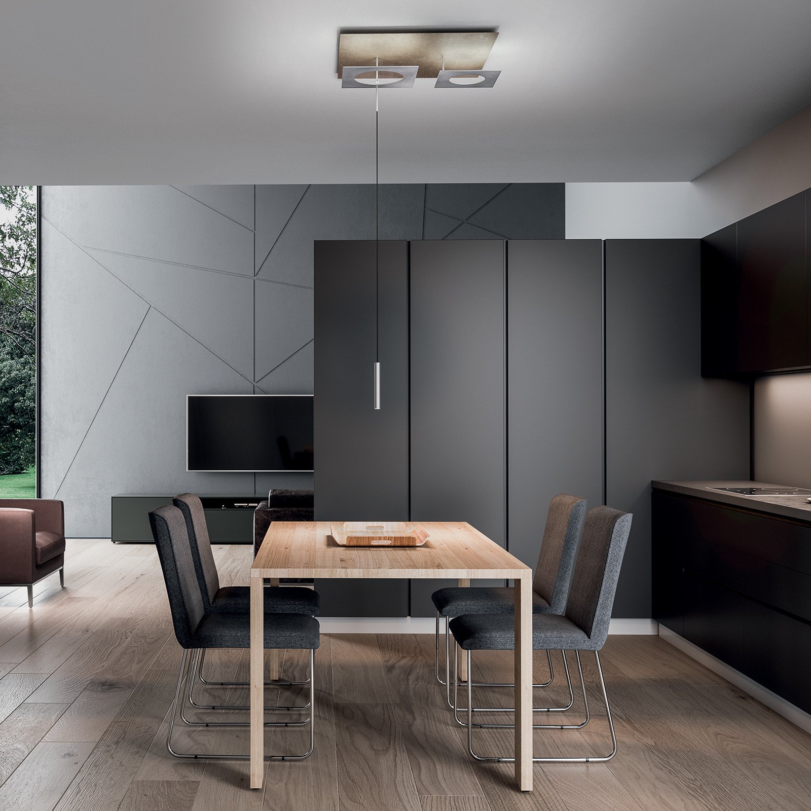 ICONE Plafonieră cu LED Petra-S3 ecrú aluminiu