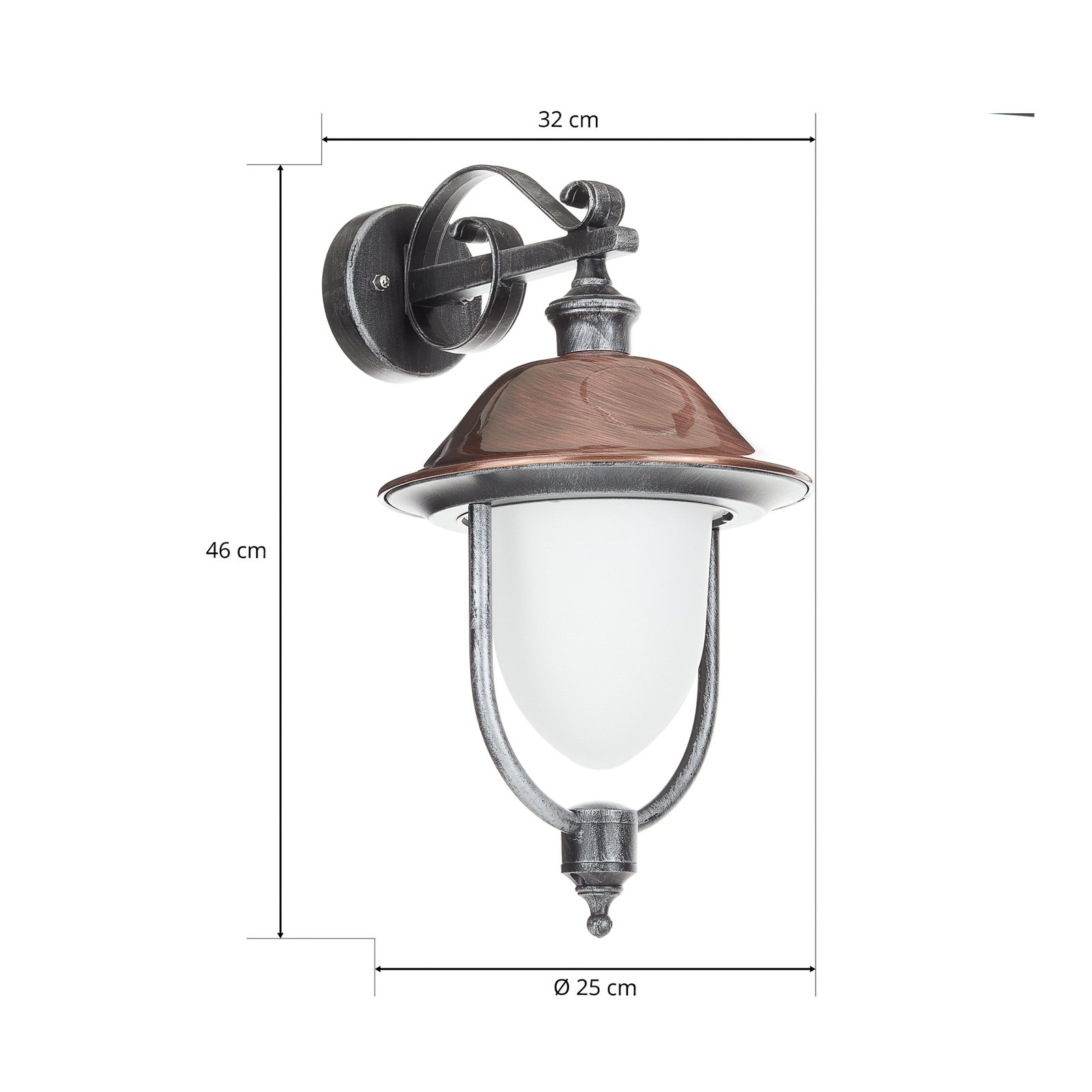 Outdoor wall light Peggy, pendant, copper