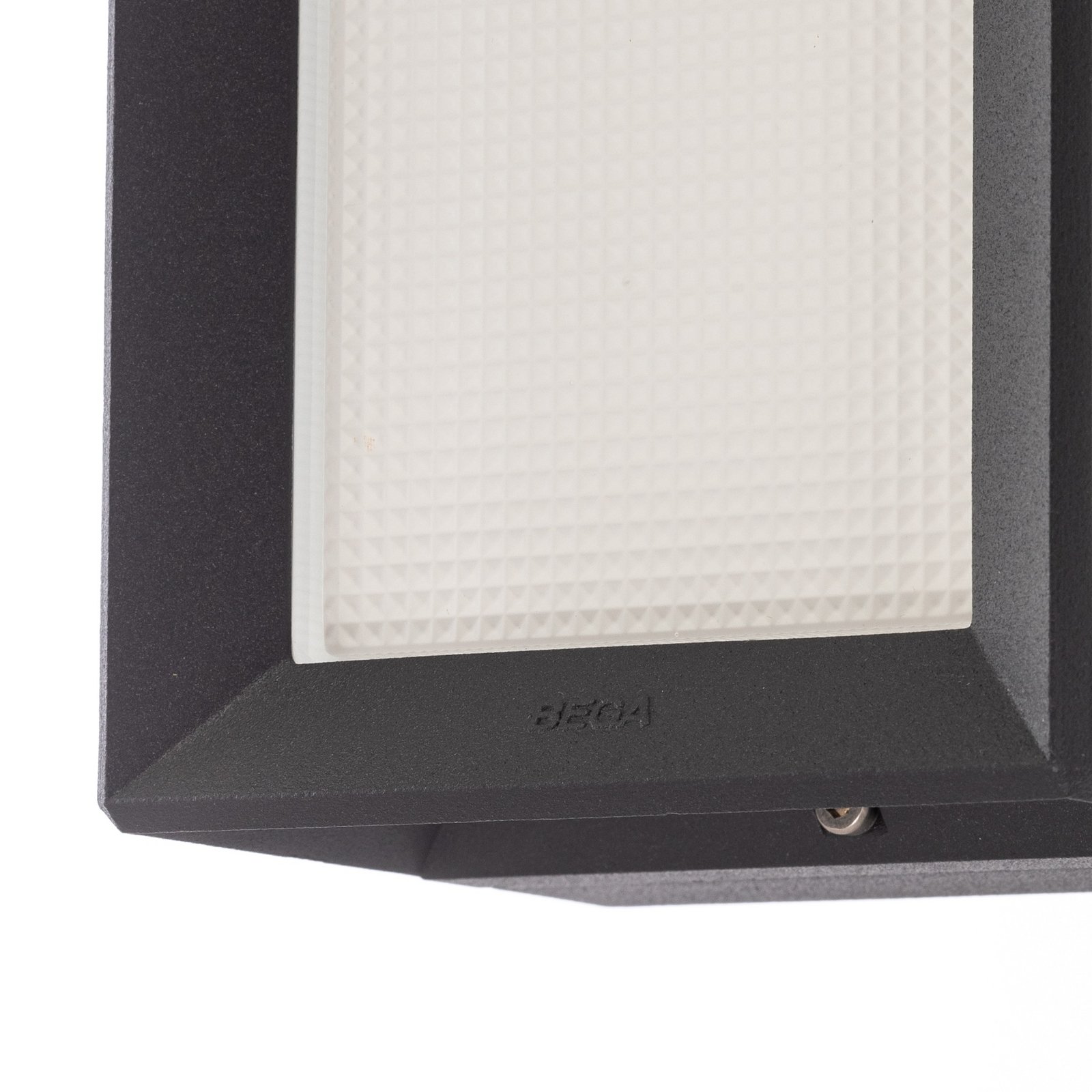 BEGA LED outdoor wall light 22750 K3, graphite, cast aluminium. Glass