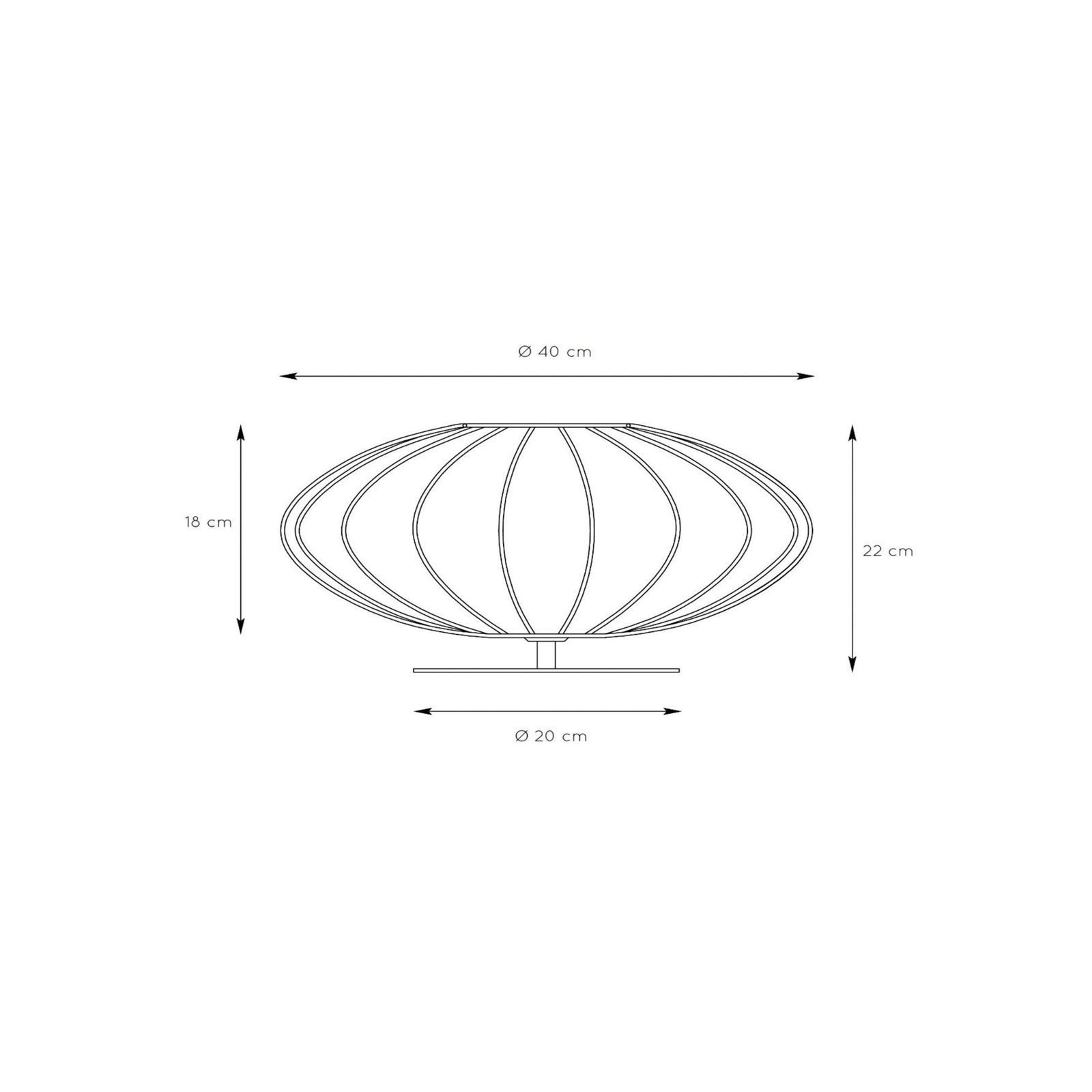 Candeeiro de mesa Corina, creme, Ø 40 cm, E27