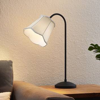 Lucande Binta lampe à poser tissu vintage argentée