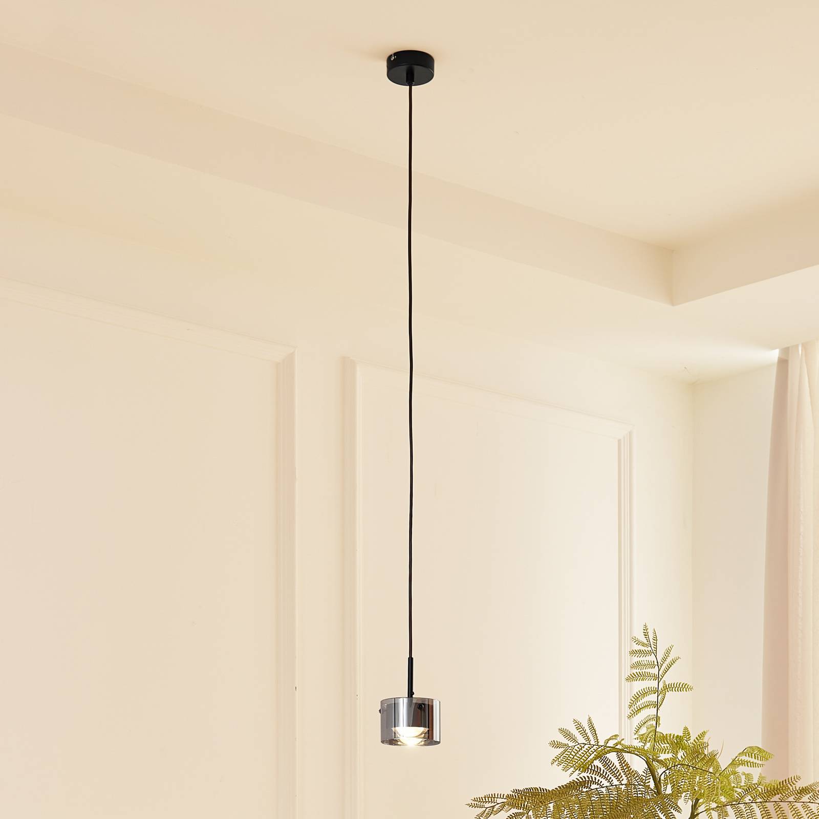 Lampada a sospensione Lindby Jyla, 1 luce, nero opaco, GX53