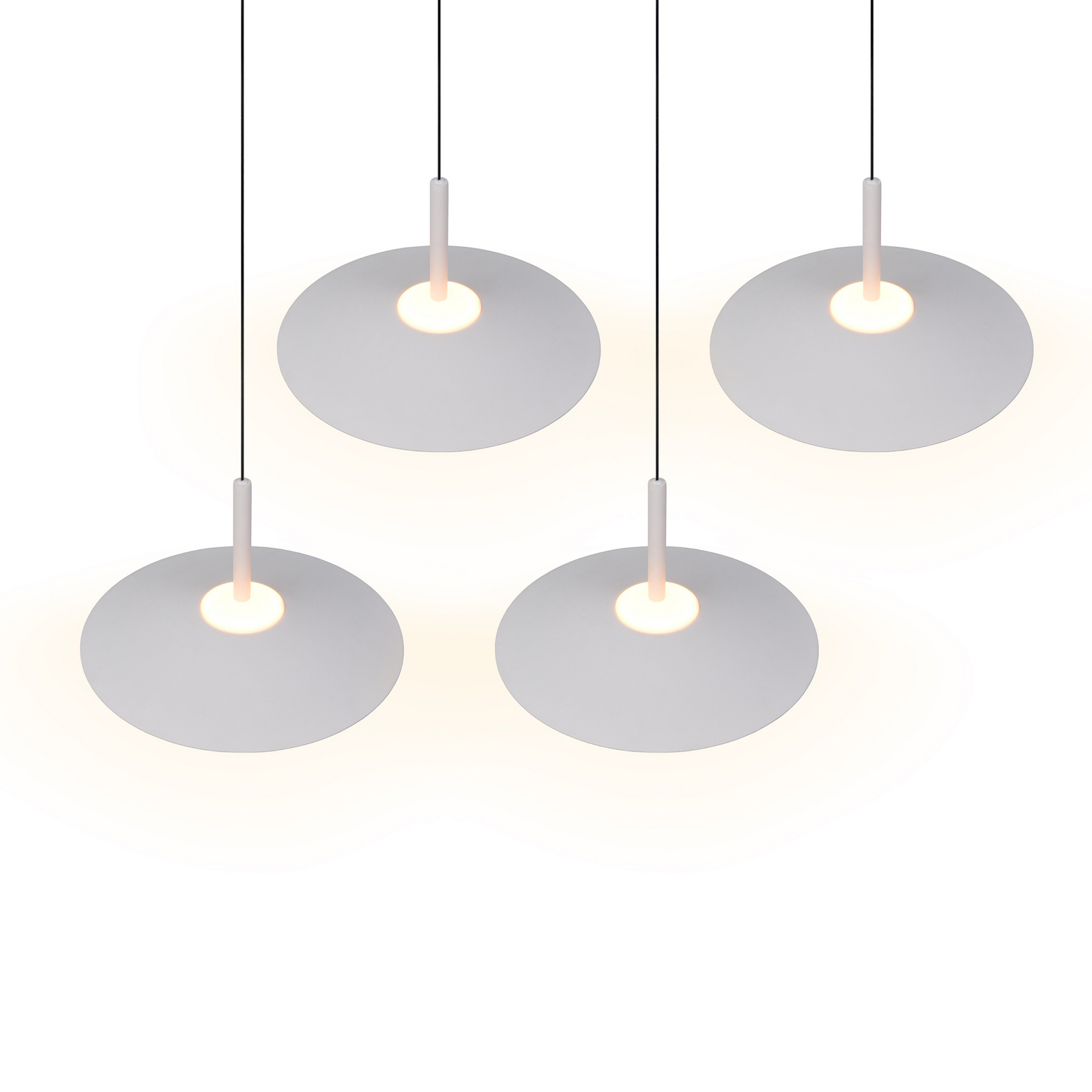 LED piekaramā lampa „Amalo“, matēti balta, garums 146 cm, CCT, 4 spuldzes. LED piekaramā lampa „Amalo“, matēti balta, garums 146 cm, CCT, 4 spuldzes.