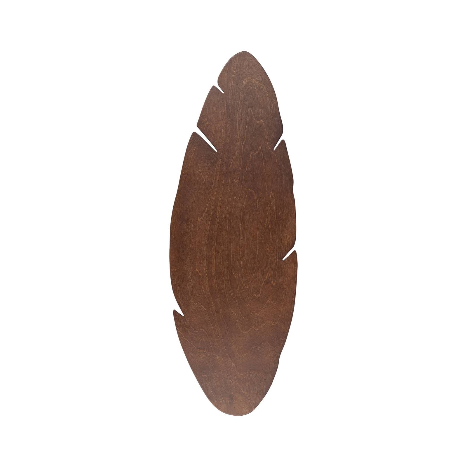 Envostar Wandleuchte Lehti, Blattform, Nussbaum, 69 x 24 cm