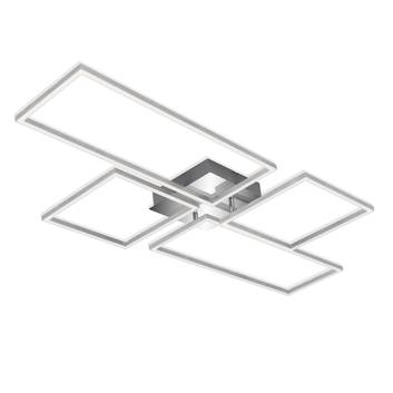 Plafoniera LED Frame CCT cromo-alluminio, 110x54cm