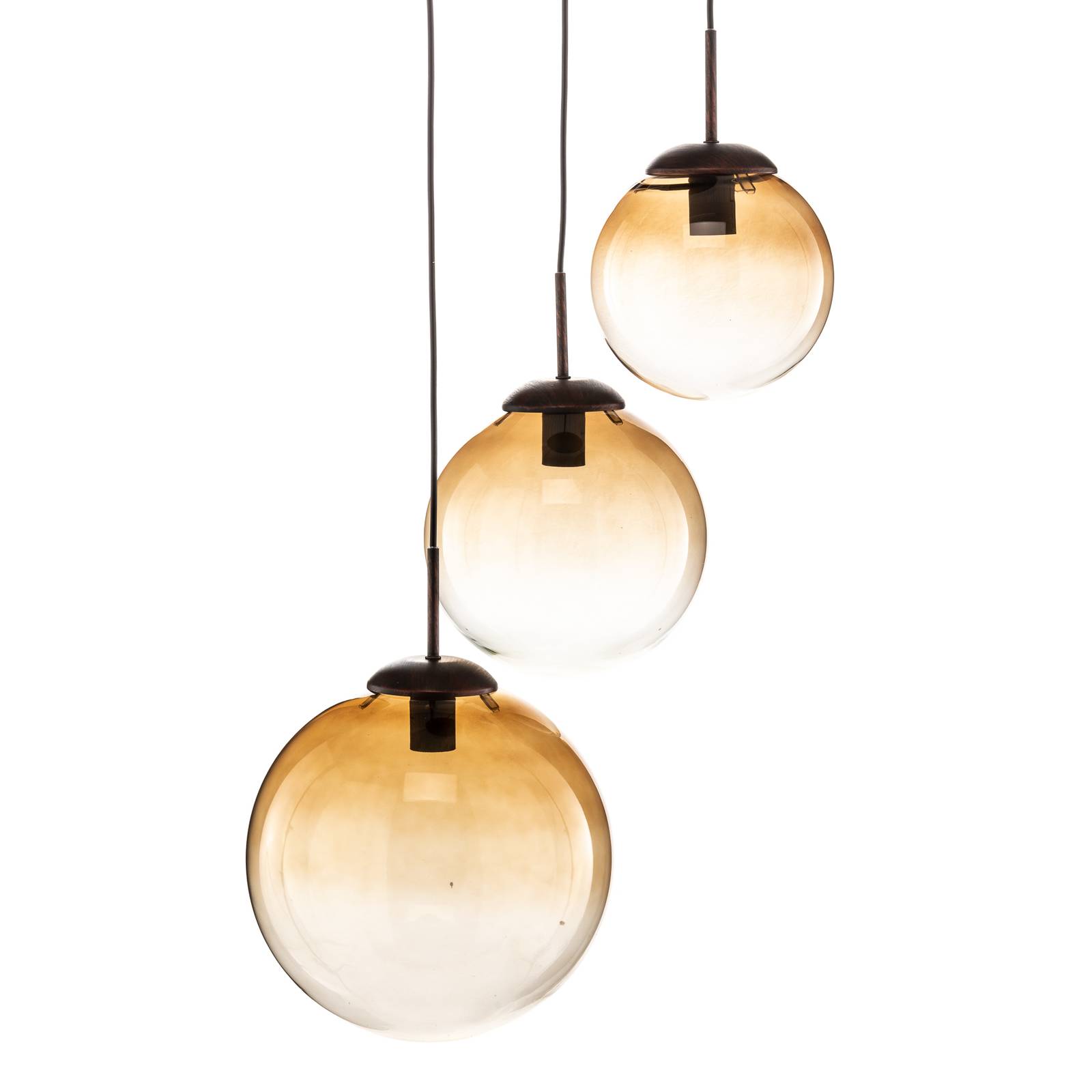 Szklana lampa wisząca Varus amber Ø 51 cm