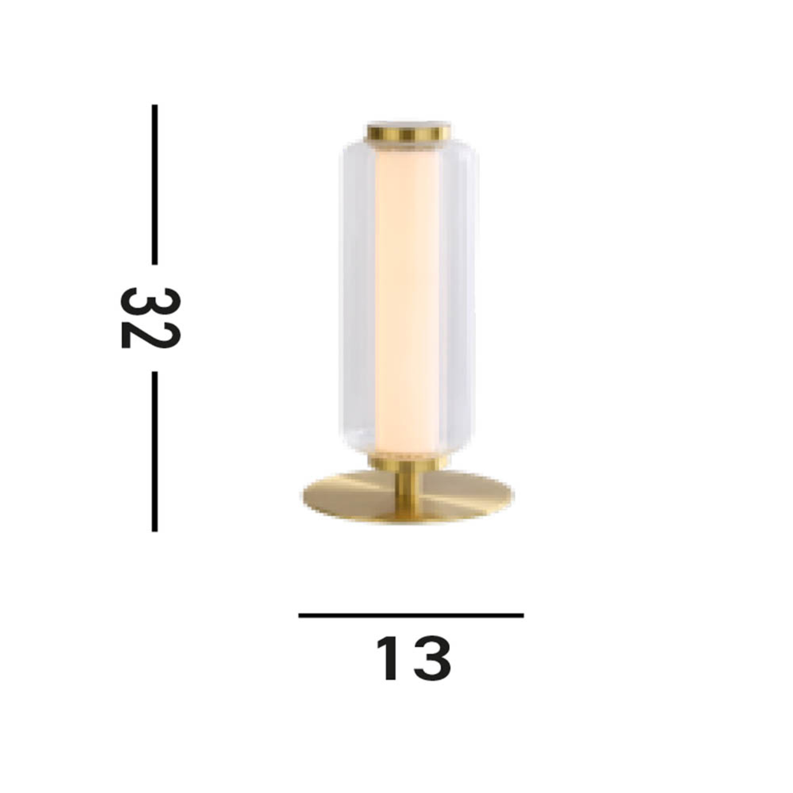 Lampă de masă cu LED Mod, culoarea alamei, dimabil în 3 etape, oțel