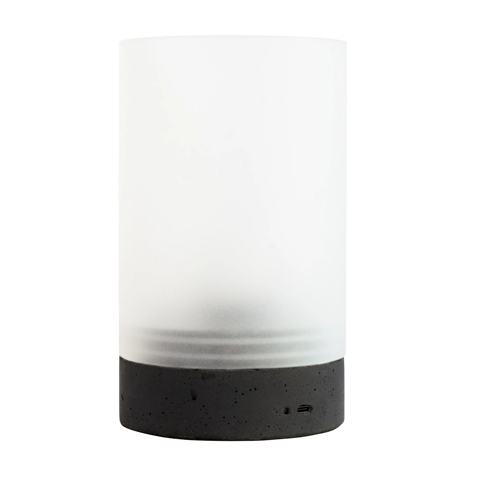 Dyberg Larsen LED stolna lampa na baterije Cozy, visina 20,5 cm, beton