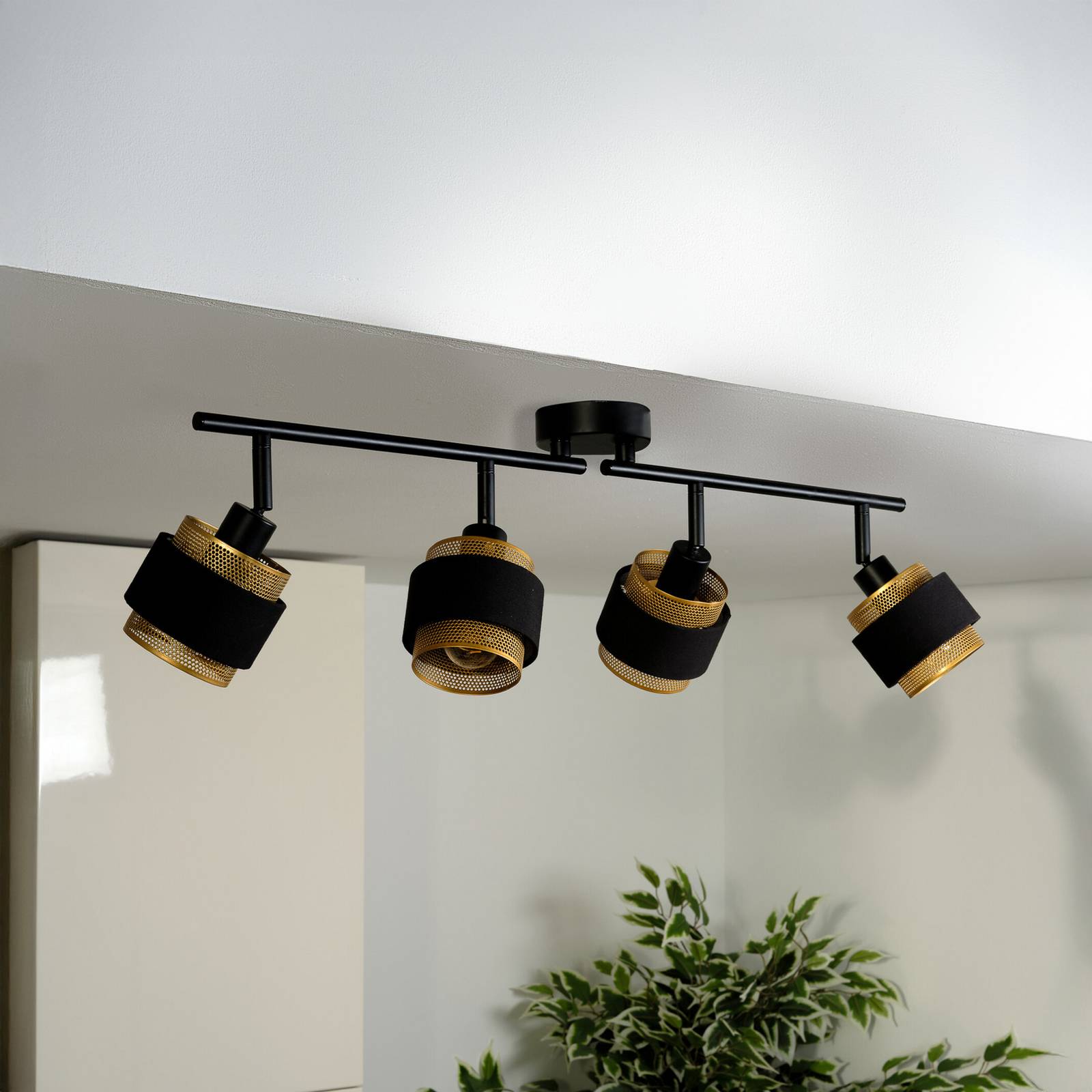 Lampa sufitowa OSRAM Decor Spot Hornet, 4-punktowa, czarna/złota