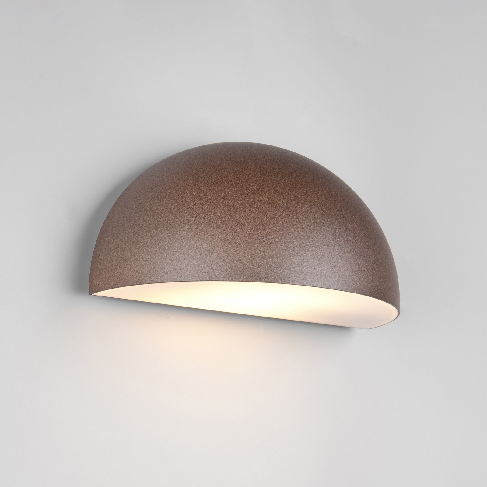 Maas outdoor wall light, rust brown, die-cast aluminium, E27