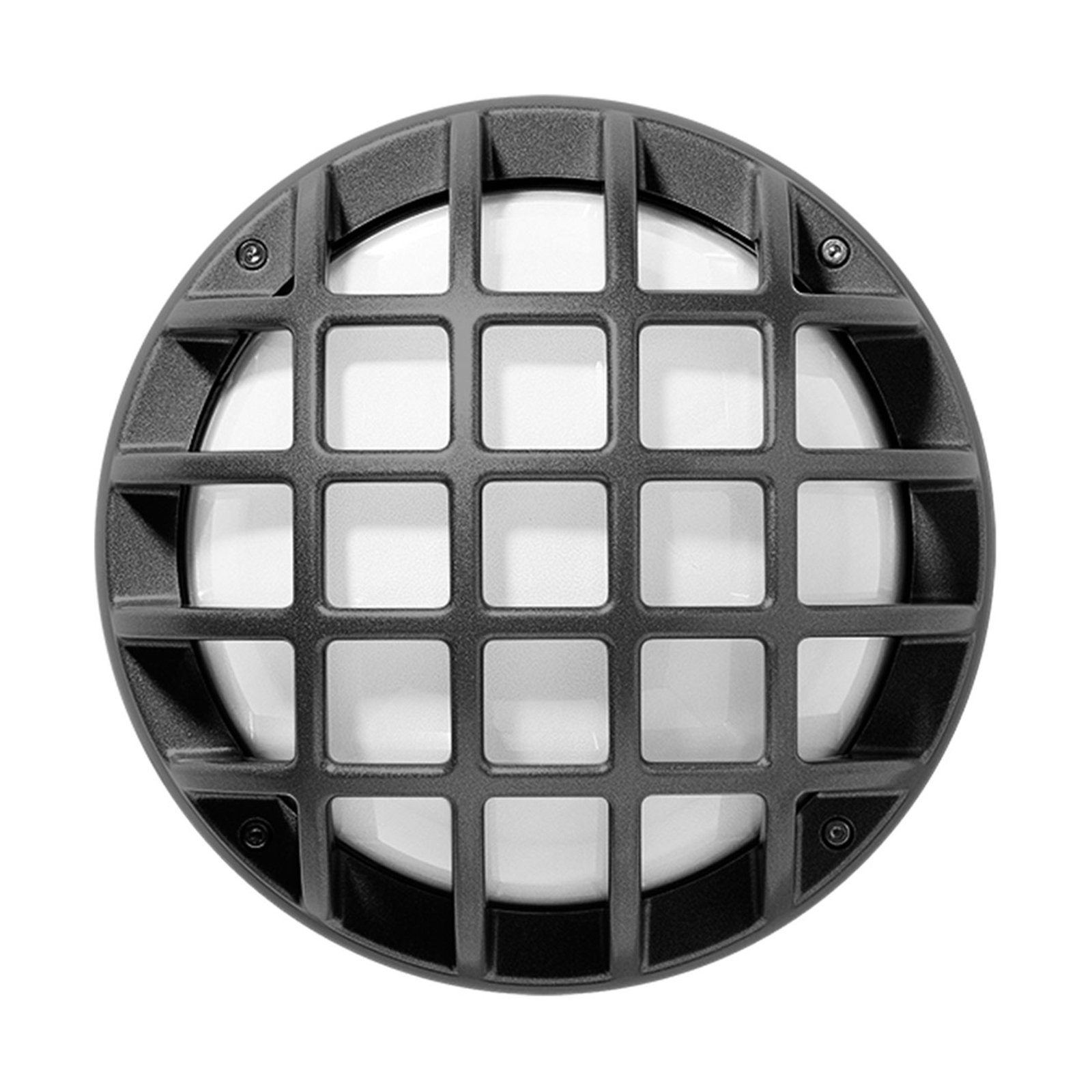 PERFORMANCE LIGHTING Eko+21/G outdoor wall light, E27, anthracite, die-cast aluminium, glass, E27, 60 W, energy efficiency: A++