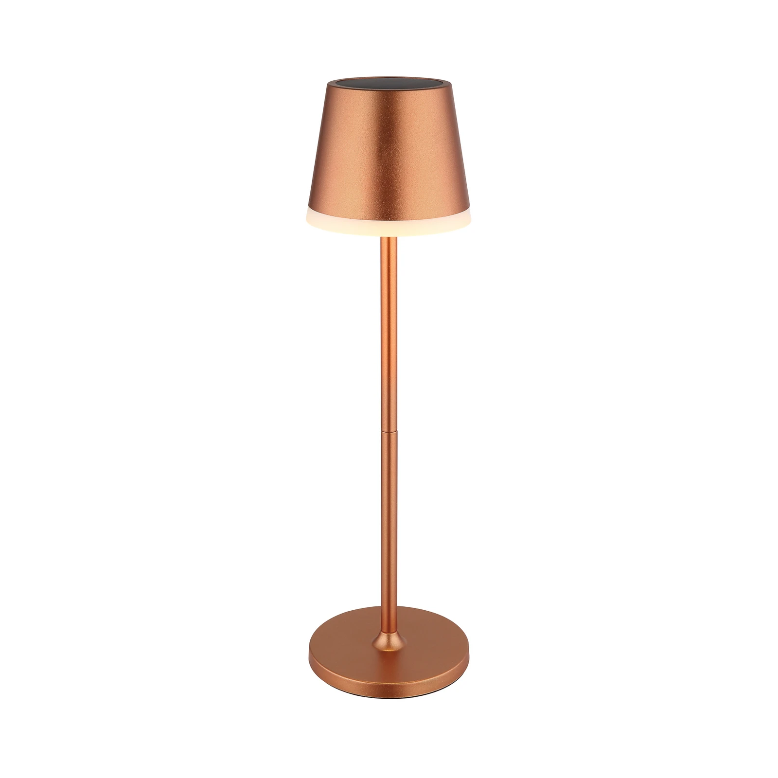 Solarna lampa, kov, medená farba, výška 41 cm, IP44