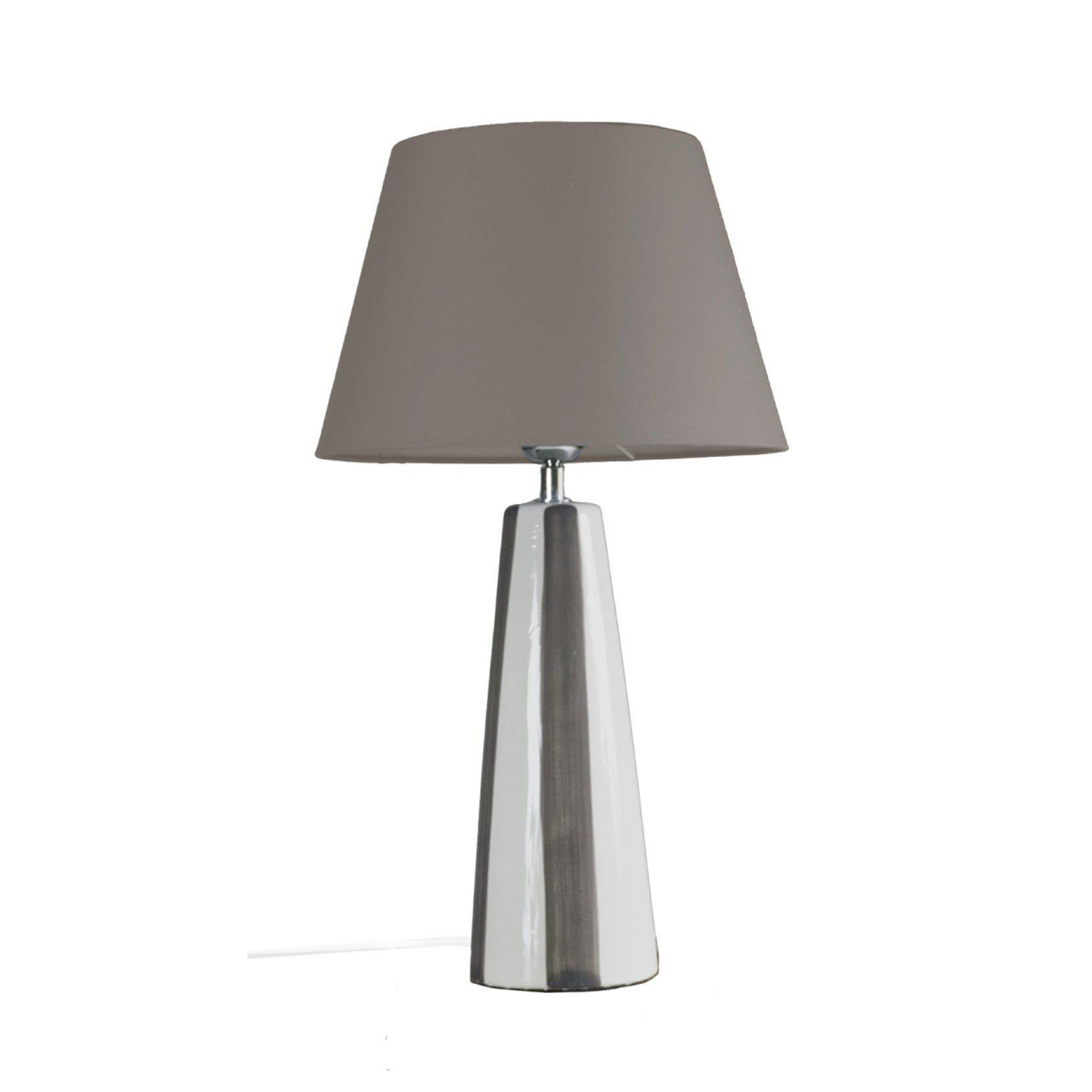PR Home Stolní lampa Leya, hnědá/bílá, výška 54 cm kov/látka